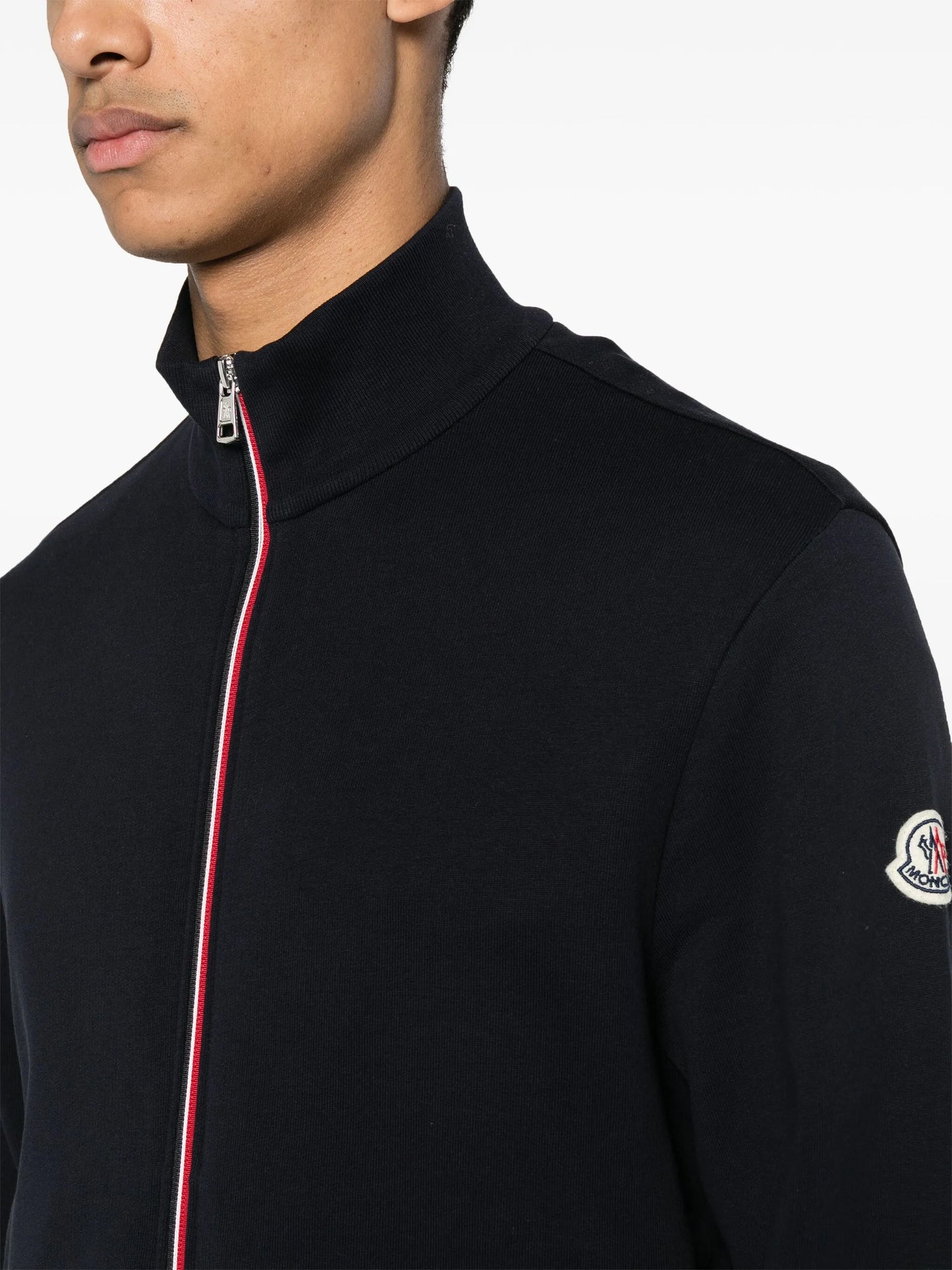 RWB-stripe zipped sweatshirt