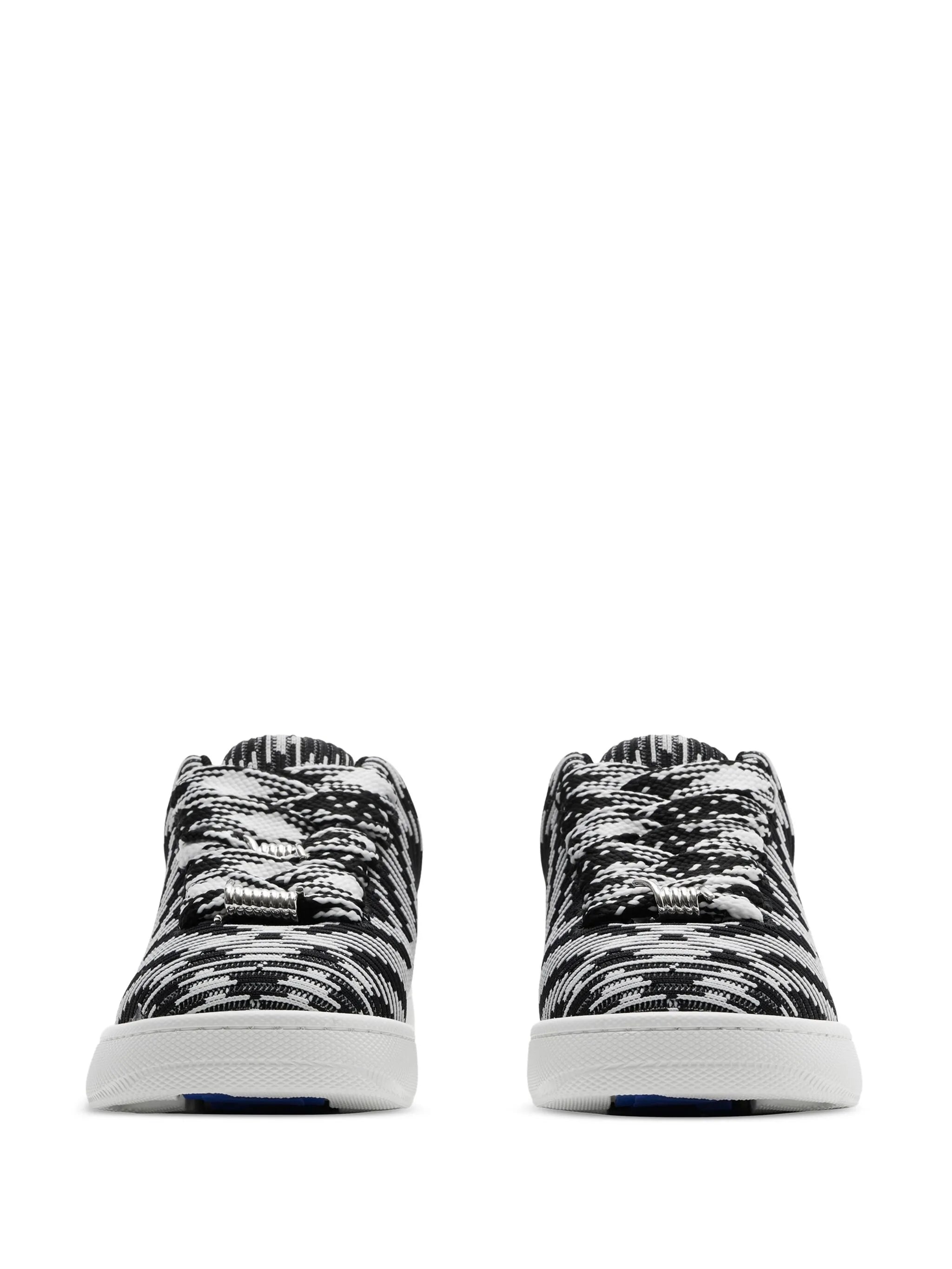 check knit box sneakers