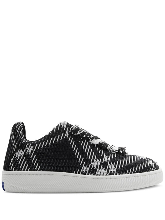 check knit box sneakers