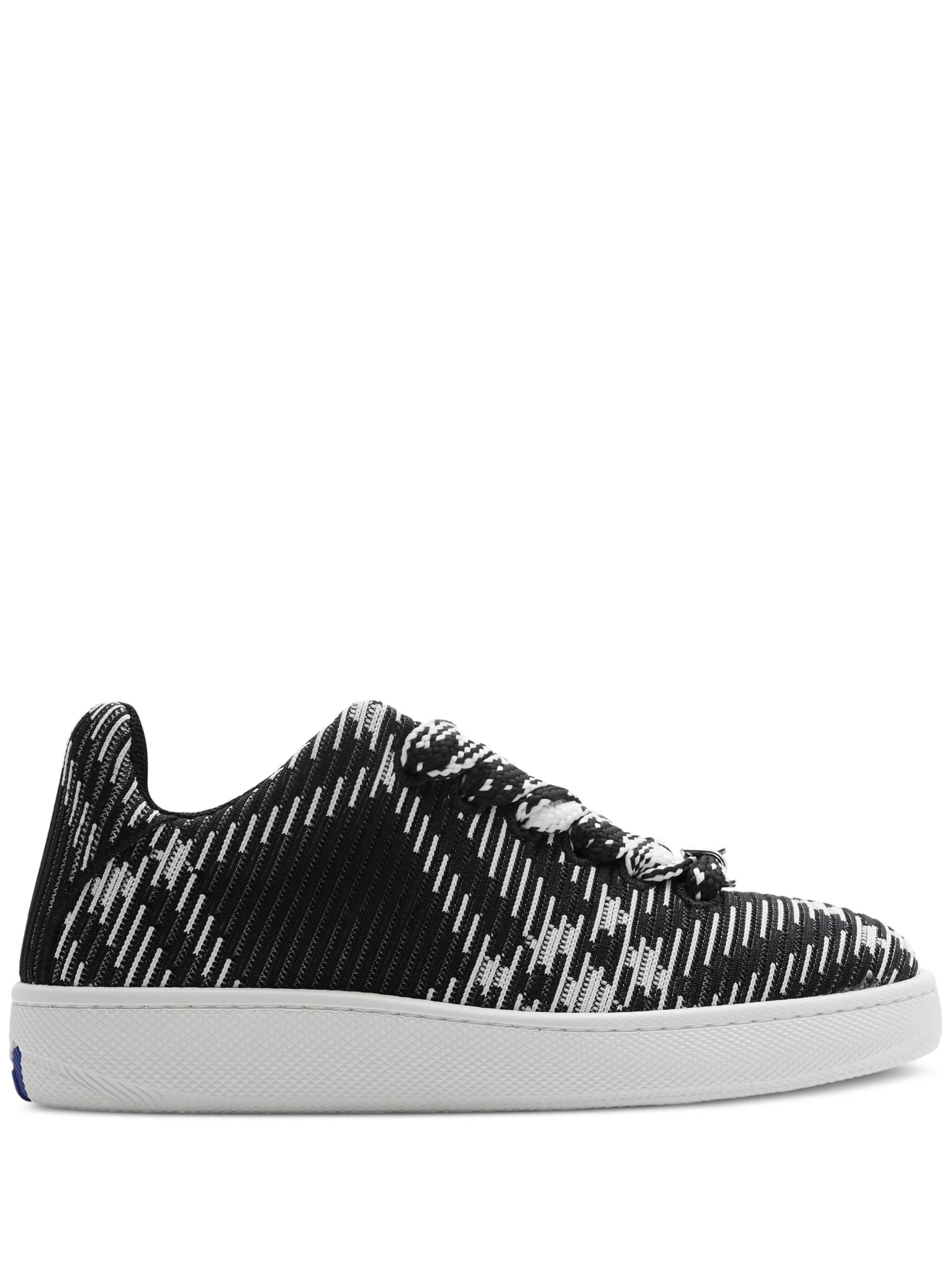 check knit box sneakers
