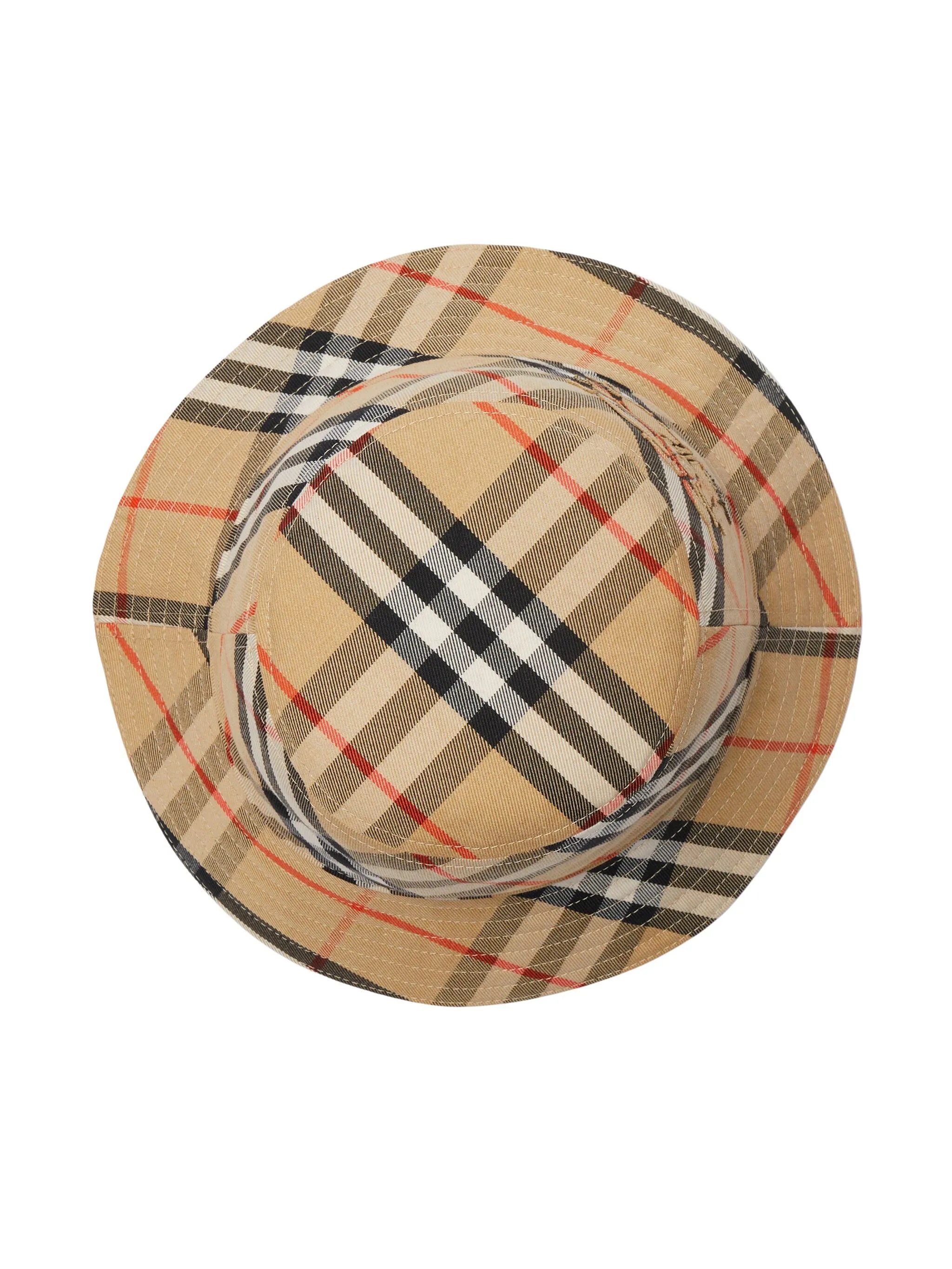 Vintage Check-pattern bucket hat