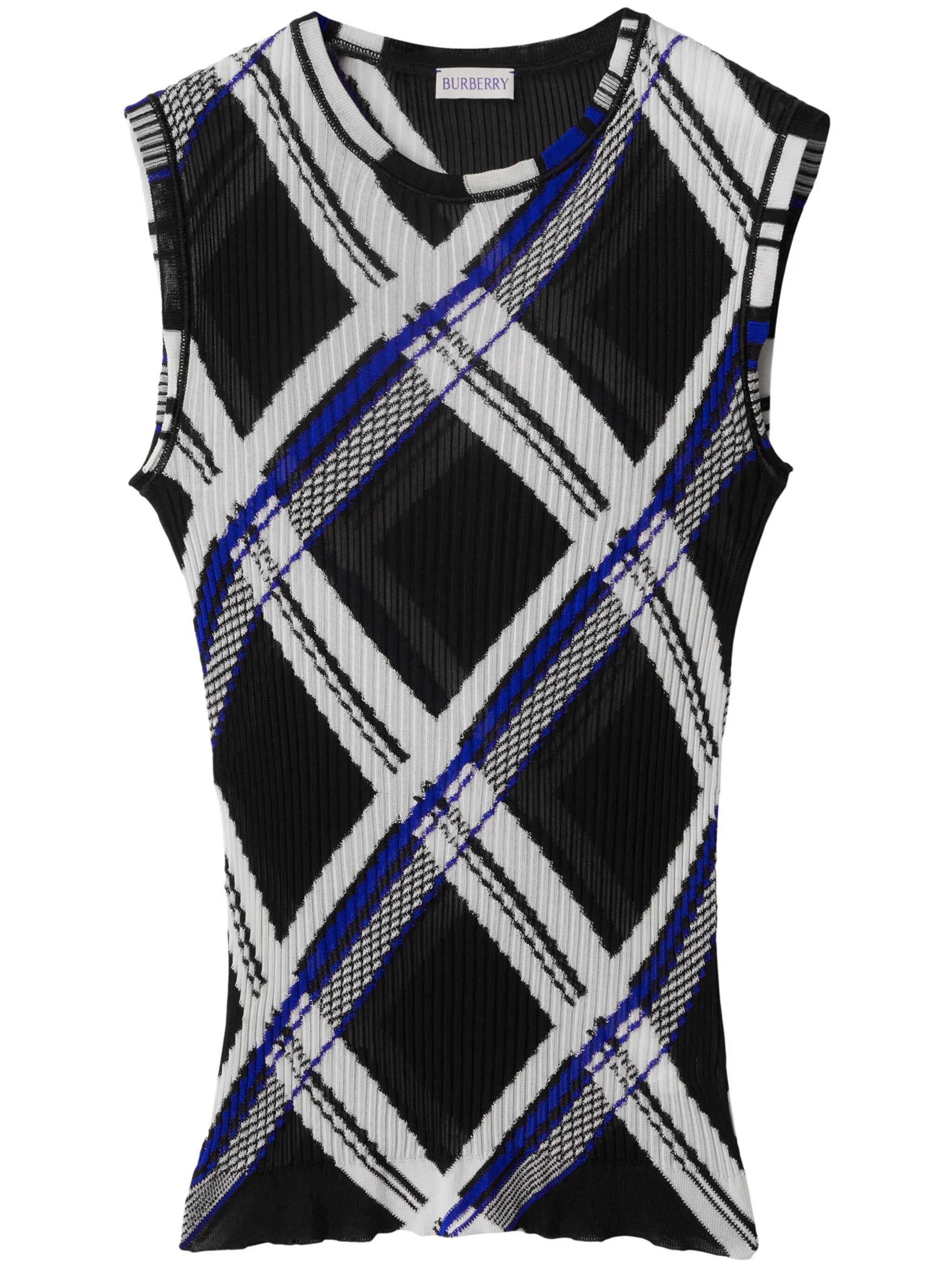 checked silk top