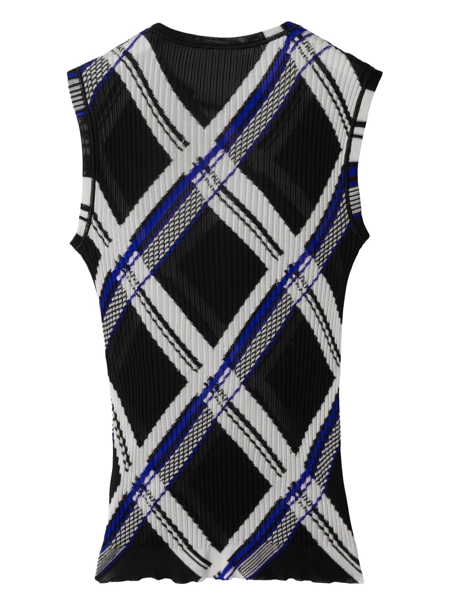 checked silk top