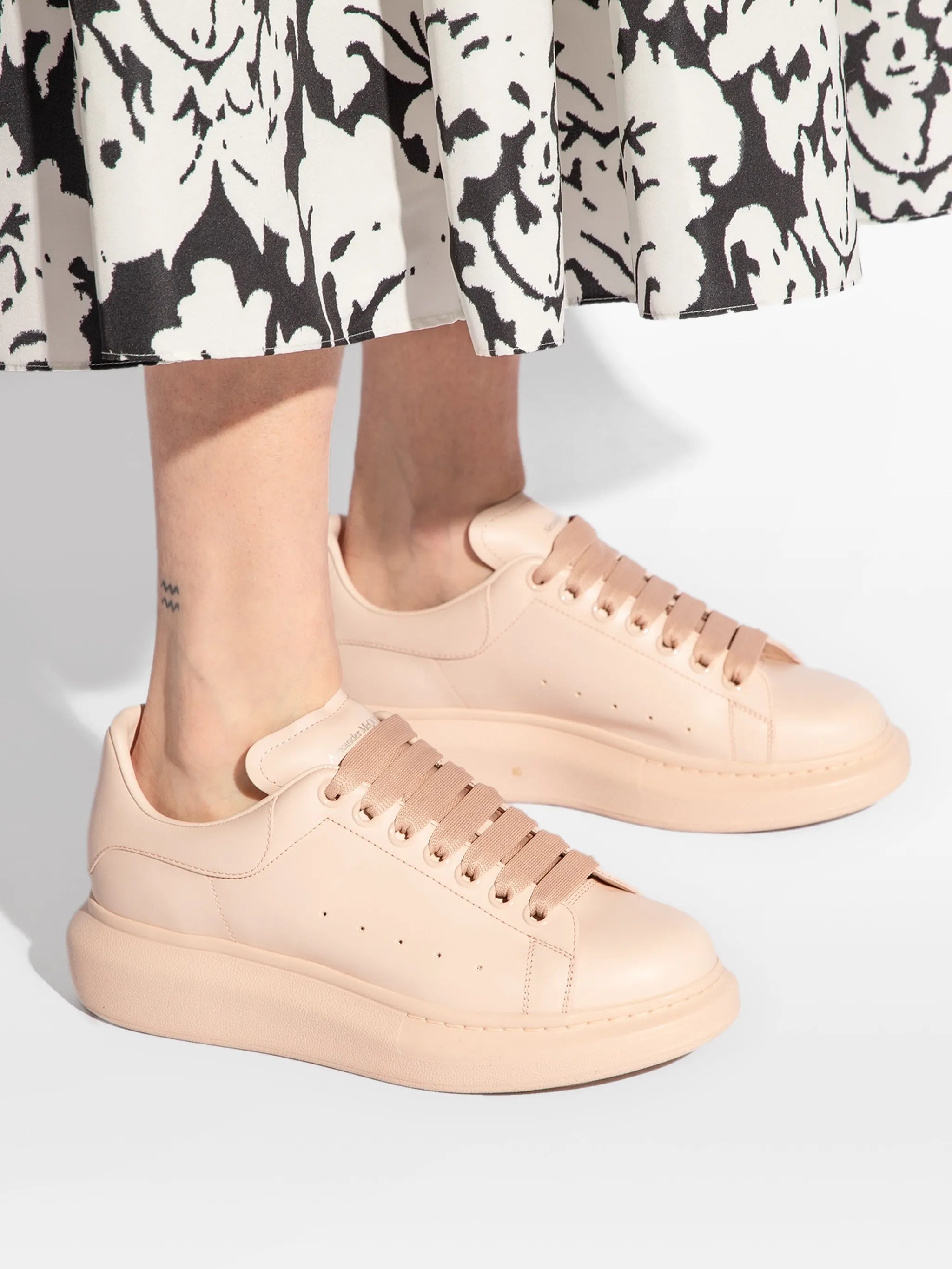Oversized tonal leather sneakers