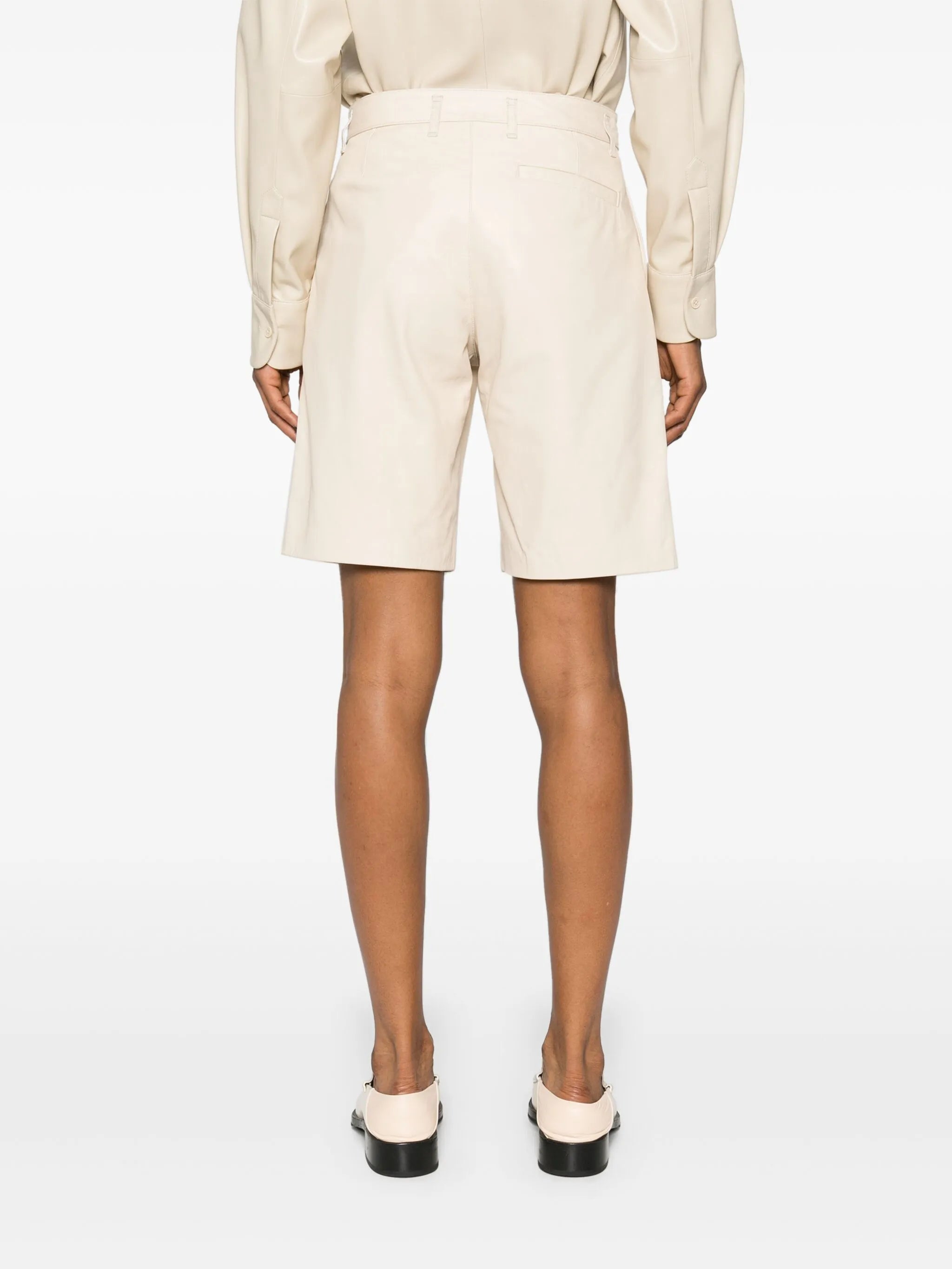 leather knee shorts