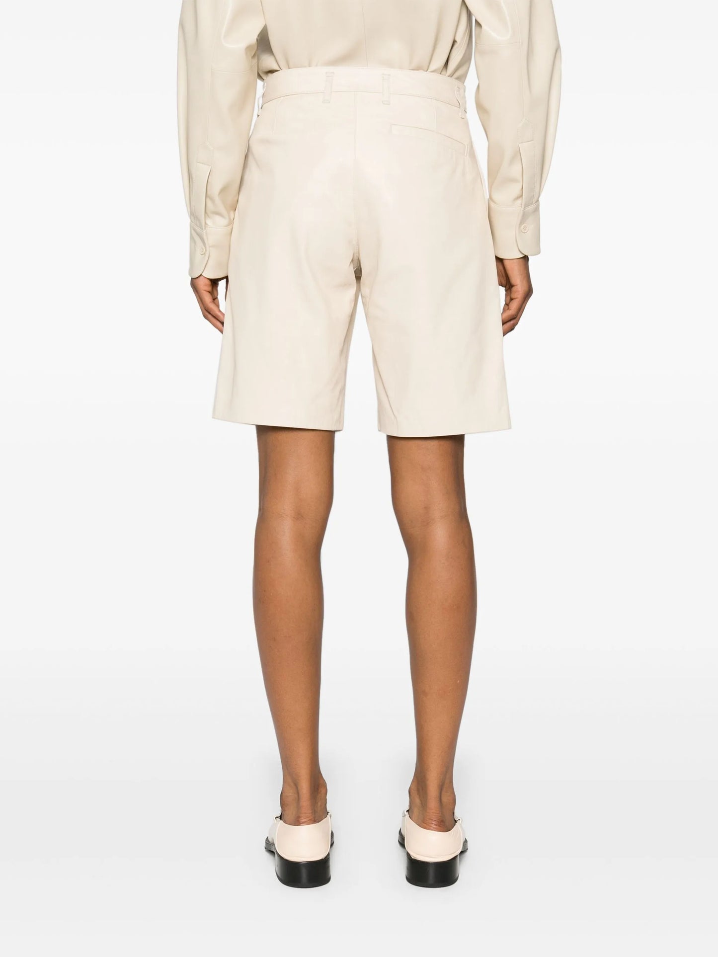 leather knee shorts