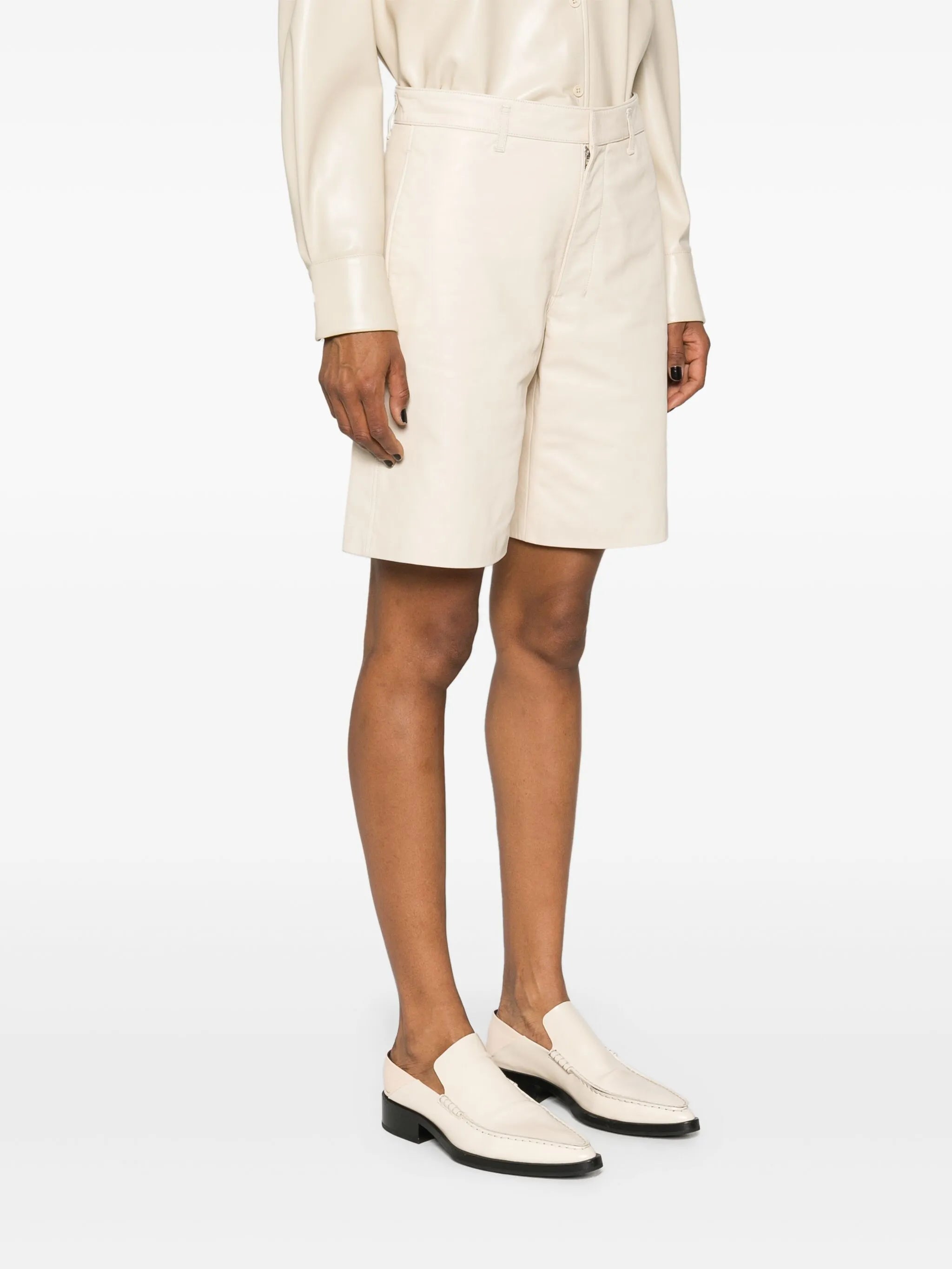 leather knee shorts