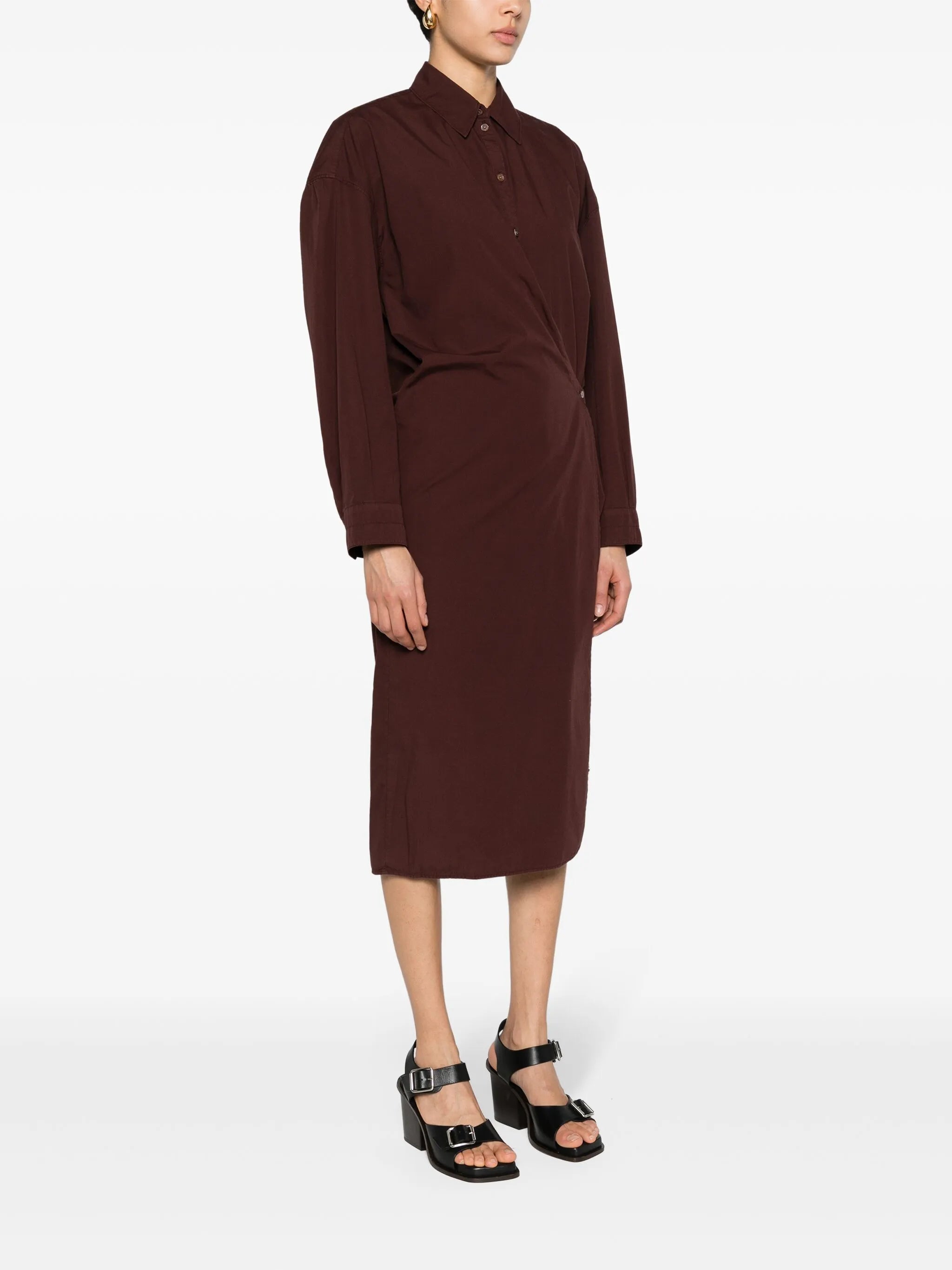 asymmetric midi shirtdress