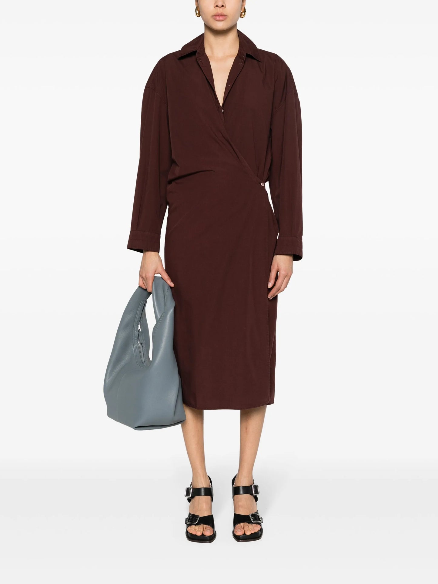 asymmetric midi shirtdress