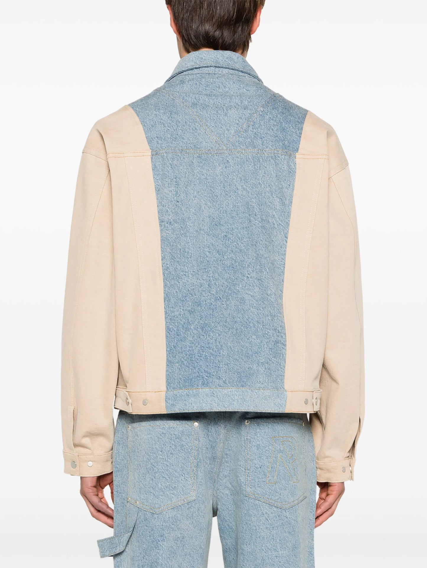 colour-block denim jacket