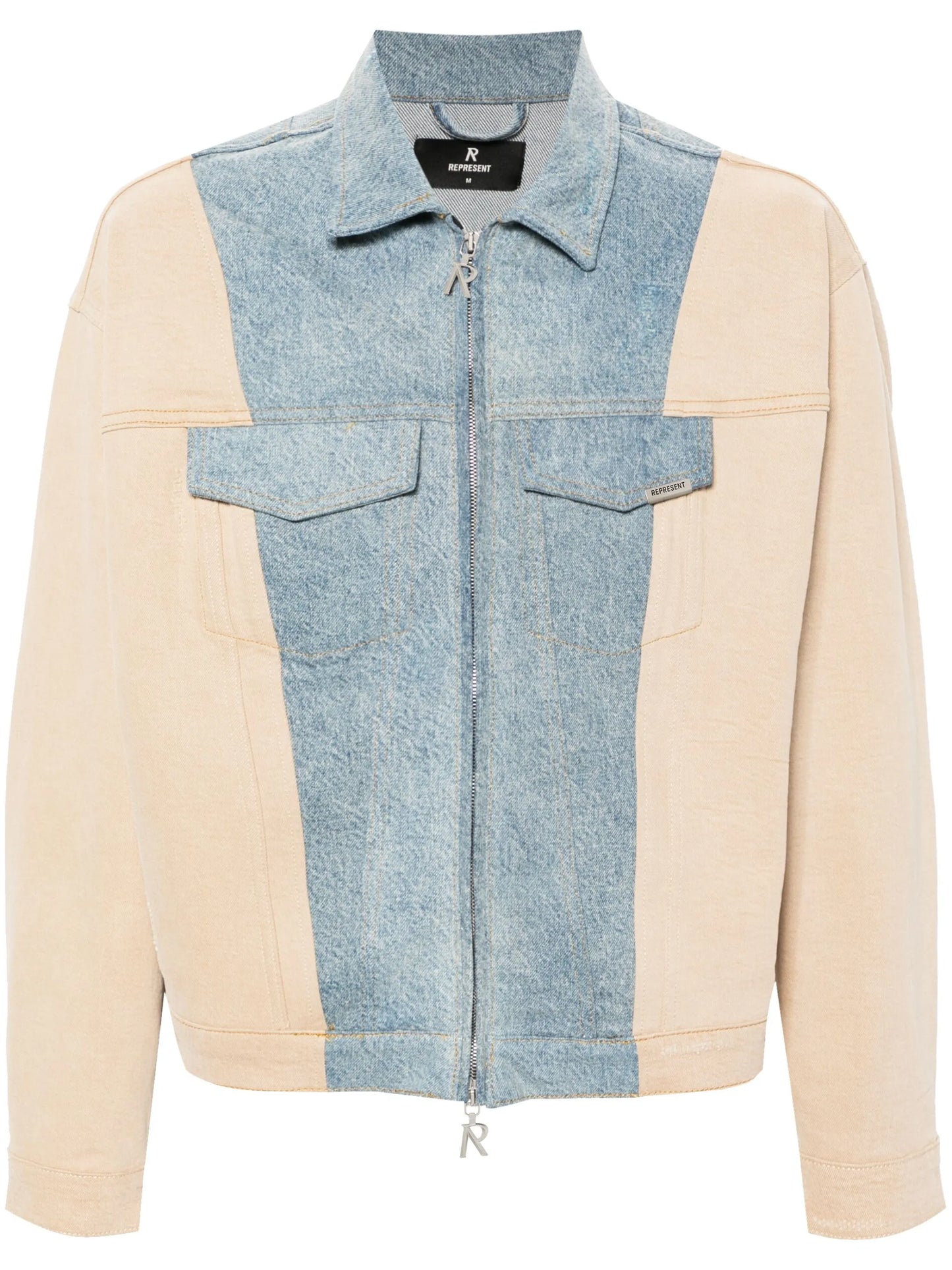 colour-block denim jacket
