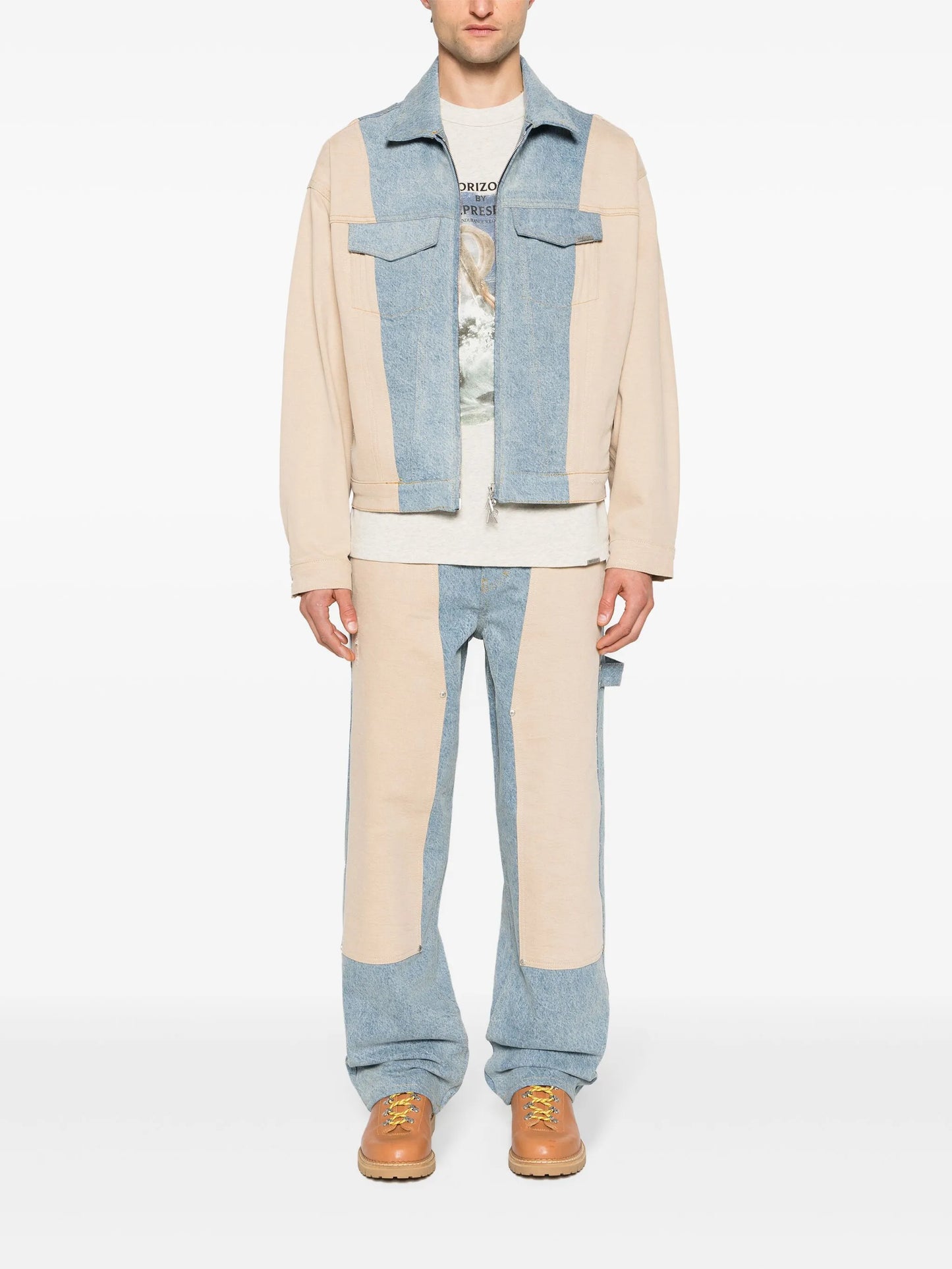 R3C-V2 colour-block carpenter jeans