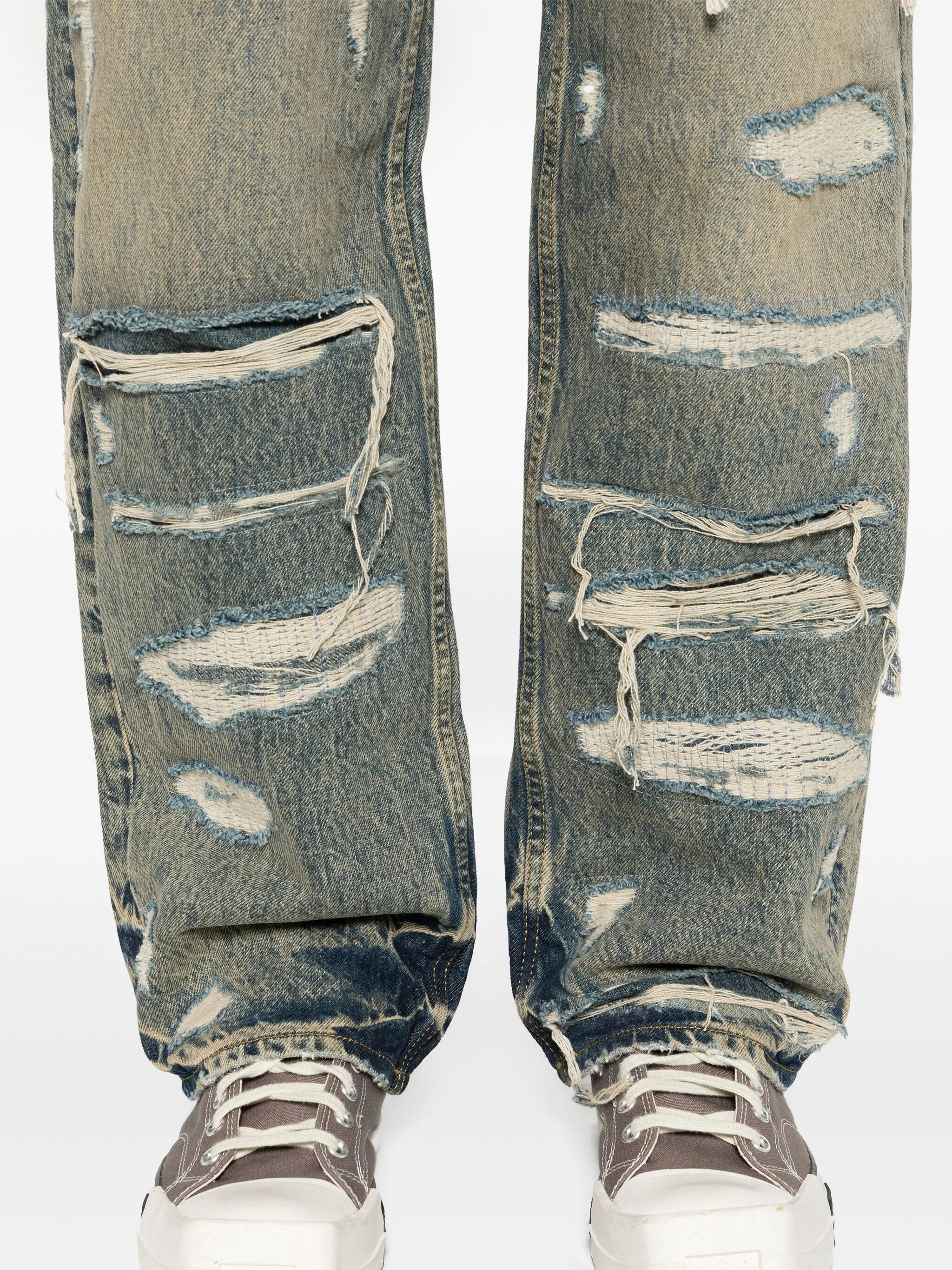 R3D distressed straight-leg jeans