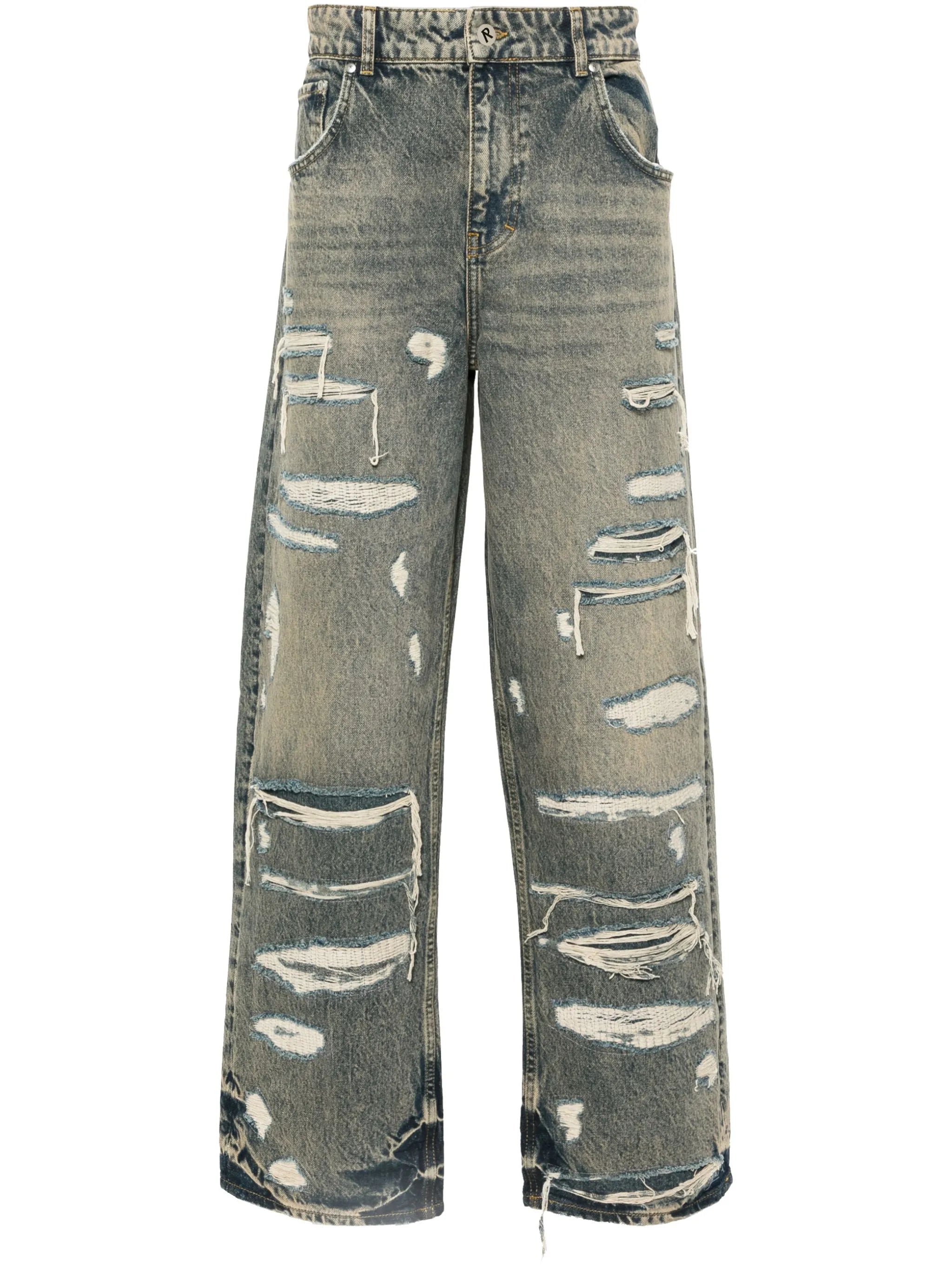 R3D distressed straight-leg jeans