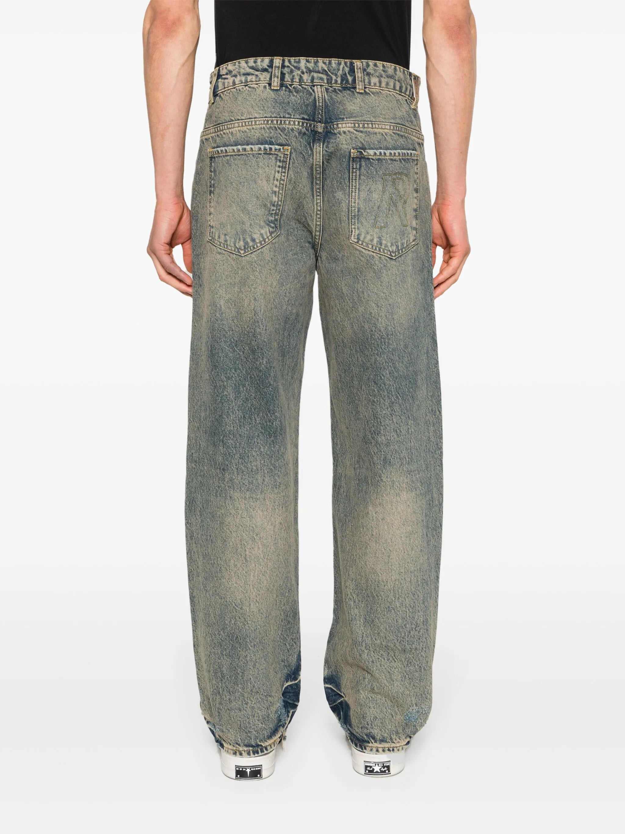 R3D distressed straight-leg jeans