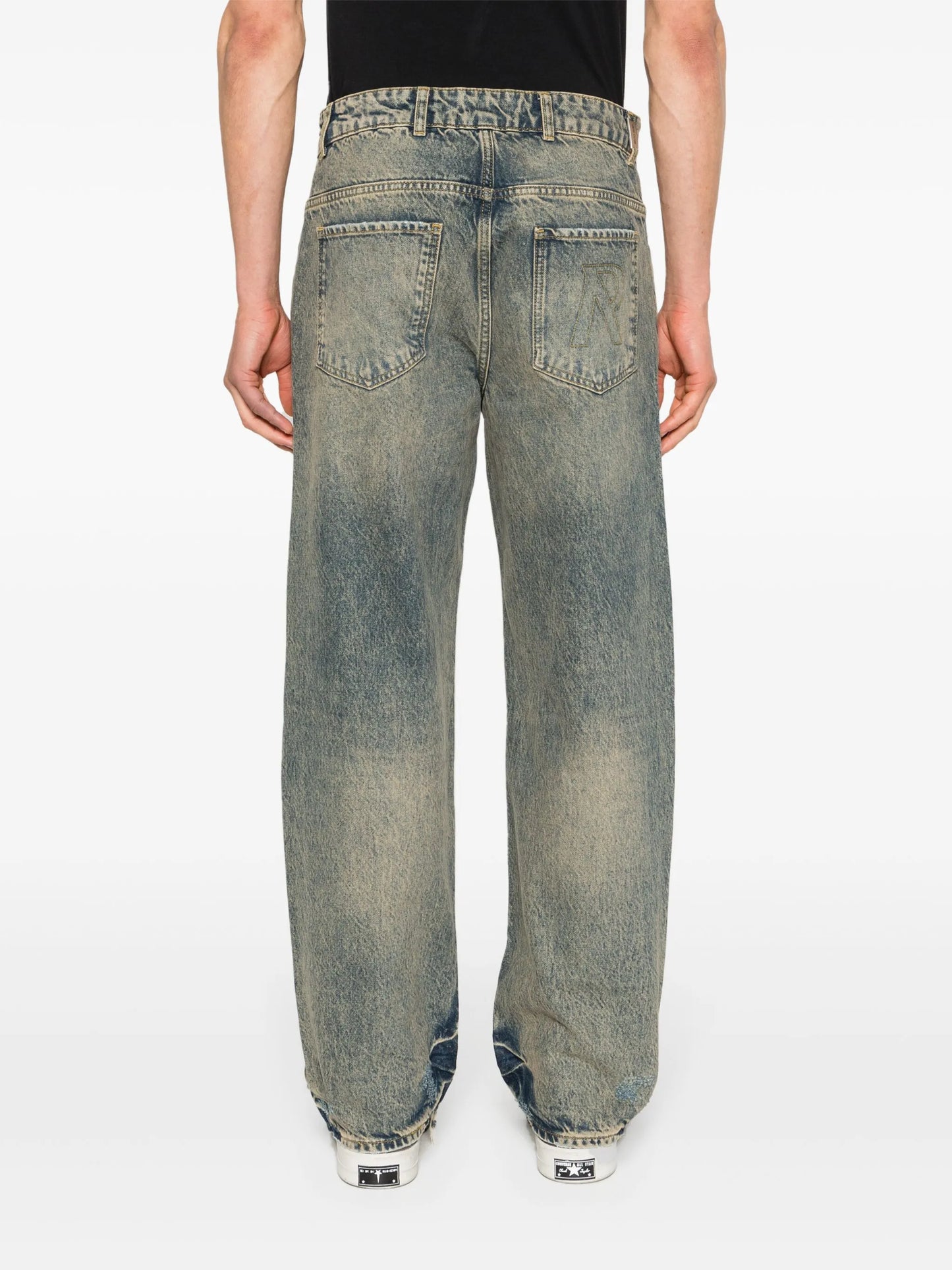 R3D distressed straight-leg jeans