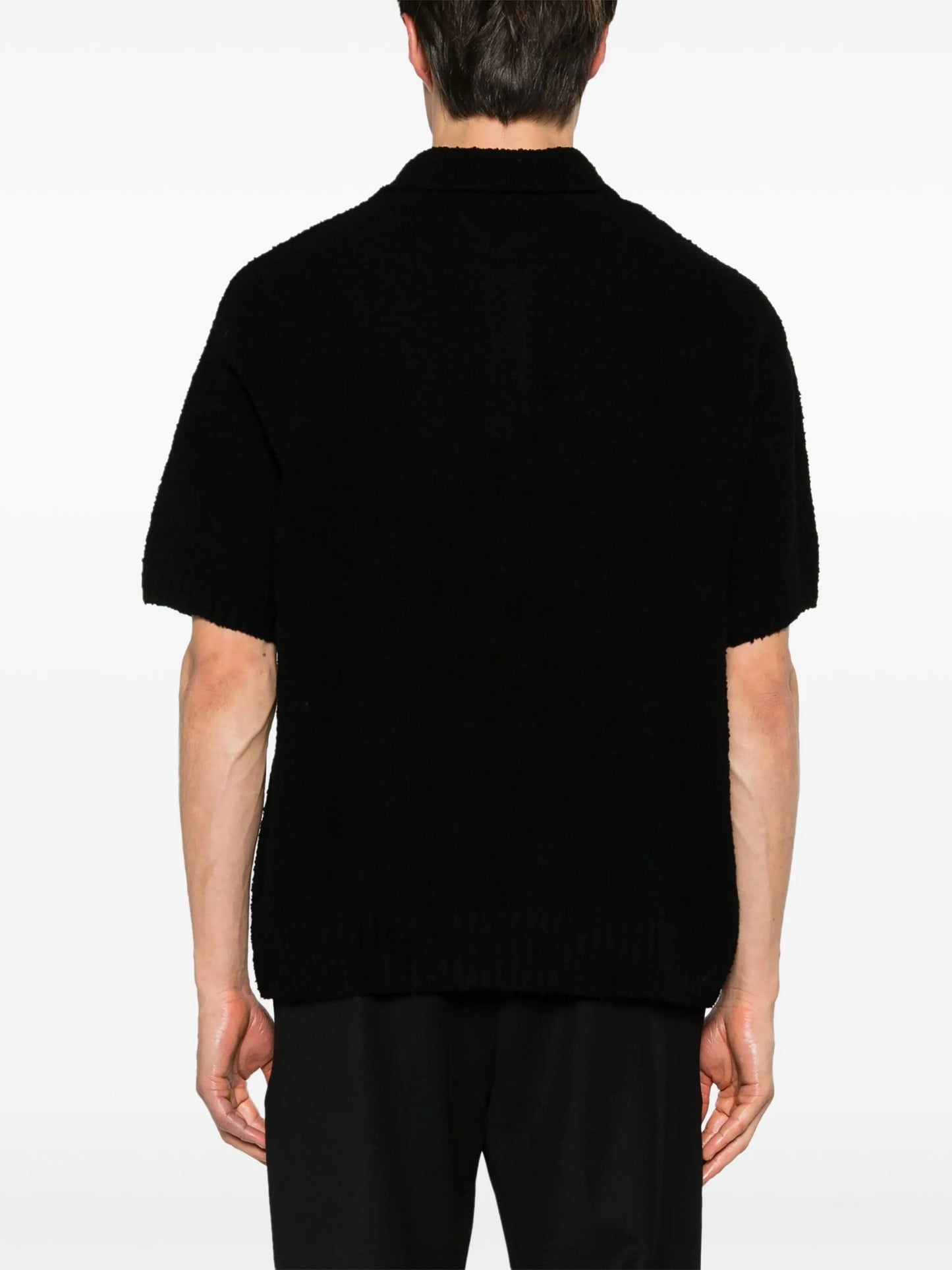 bouclé knit polo shirt