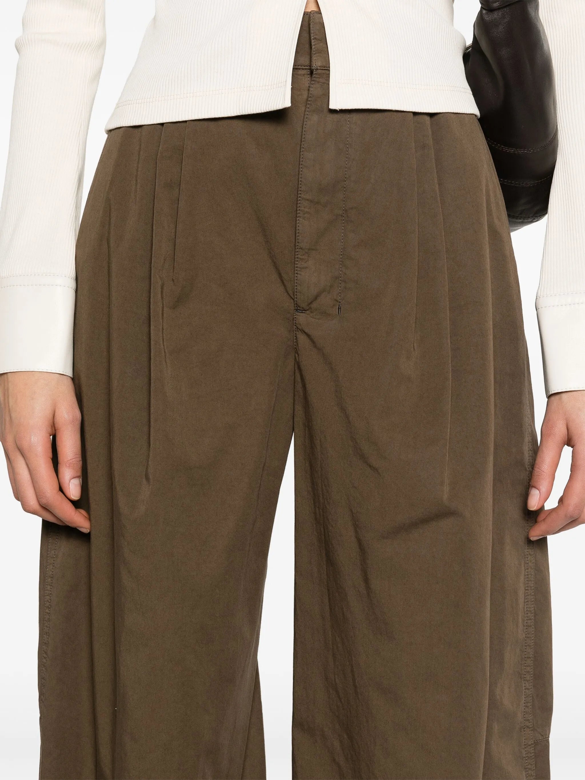 pleat-detailing wide-leg trousers