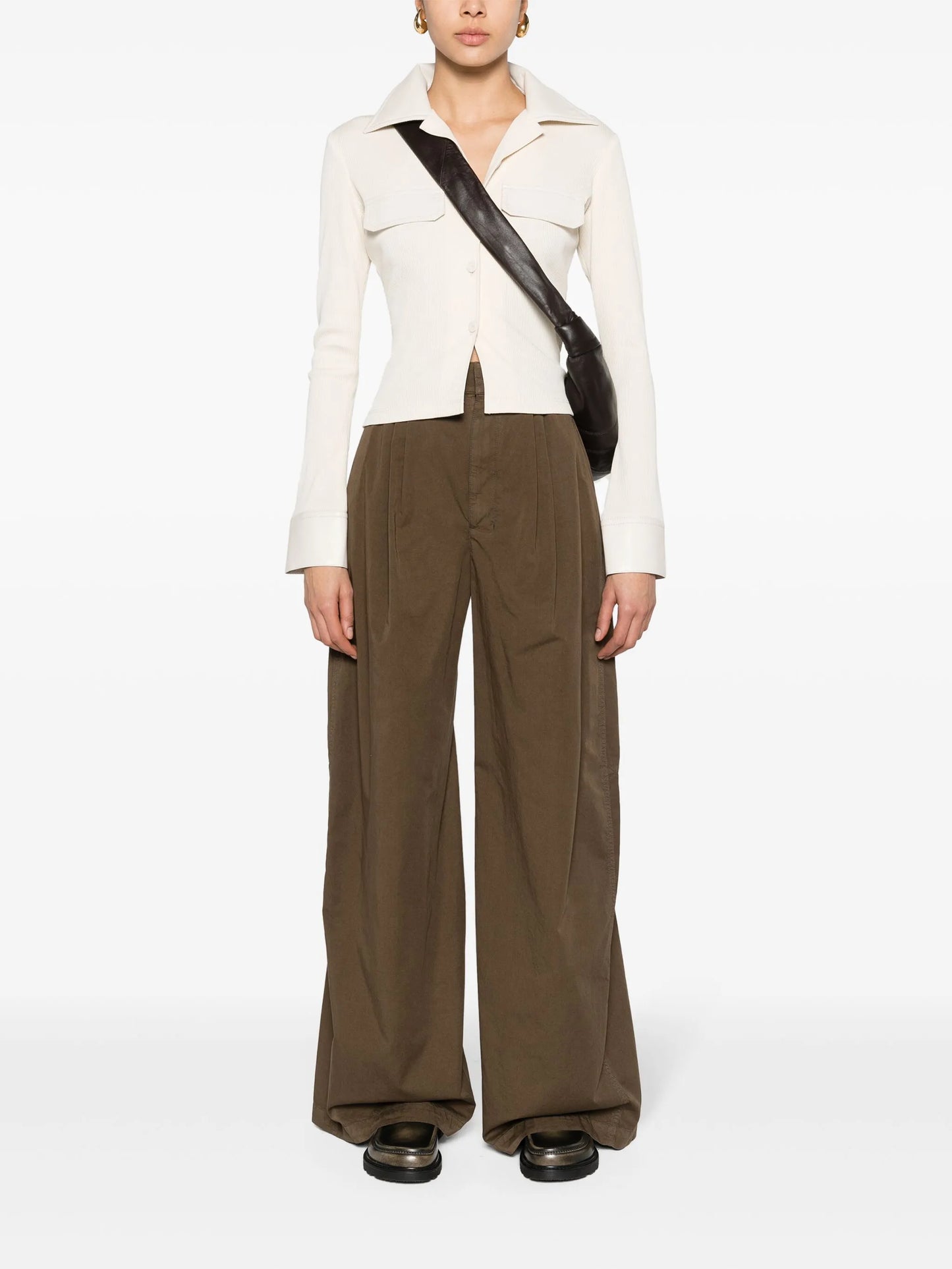 pleat-detailing wide-leg trousers