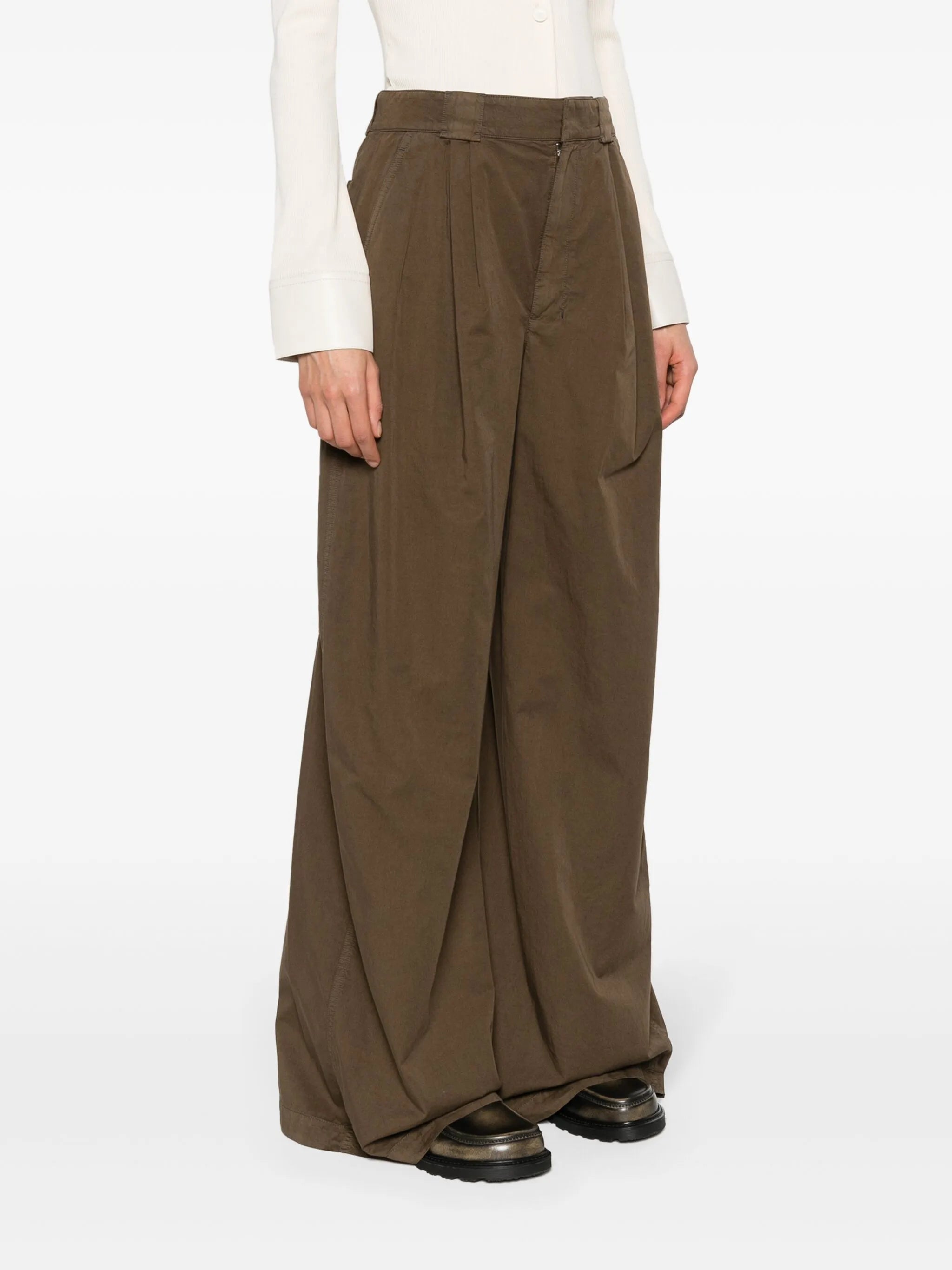 pleat-detailing wide-leg trousers
