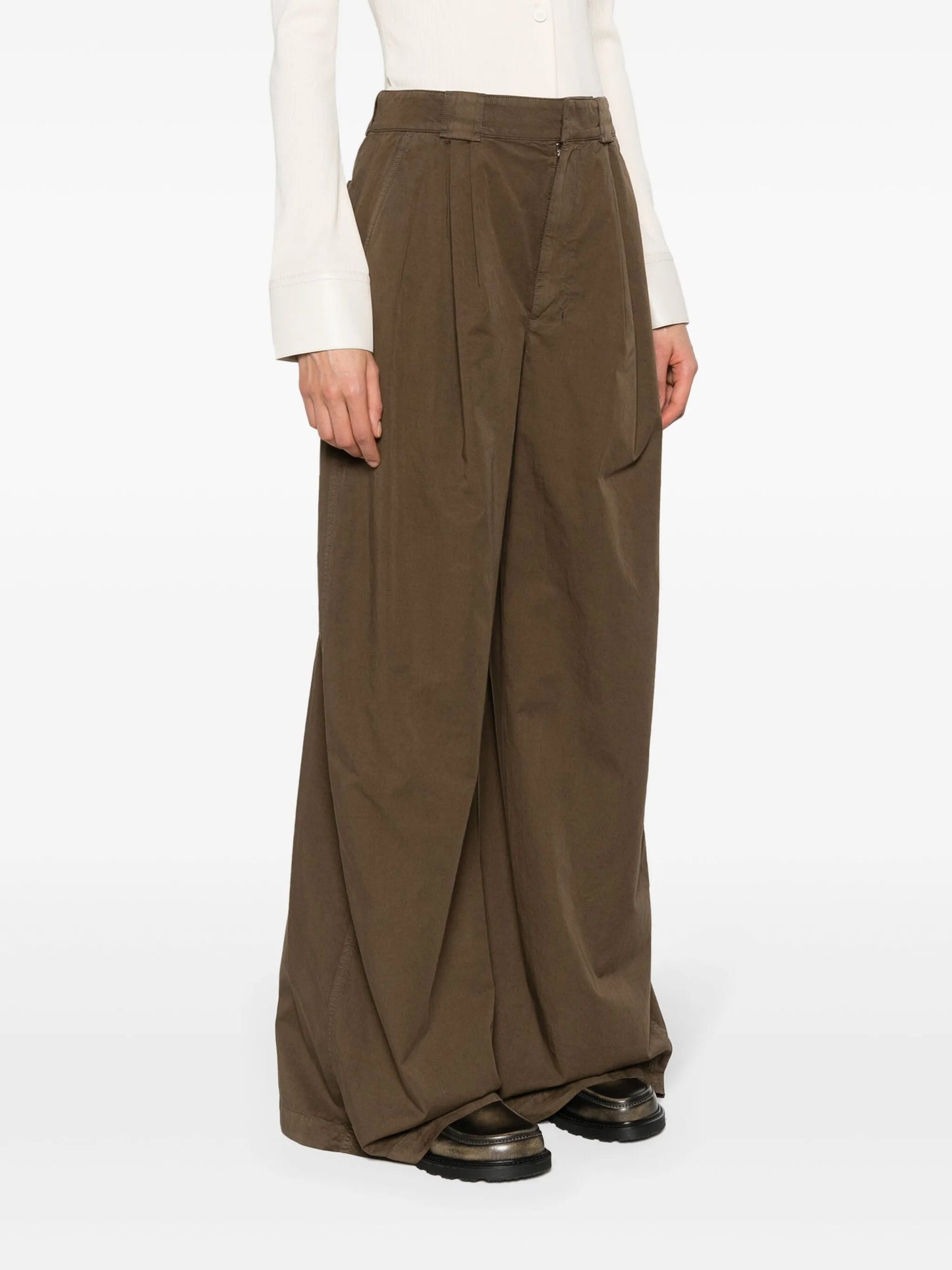 pleat-detailing wide-leg trousers