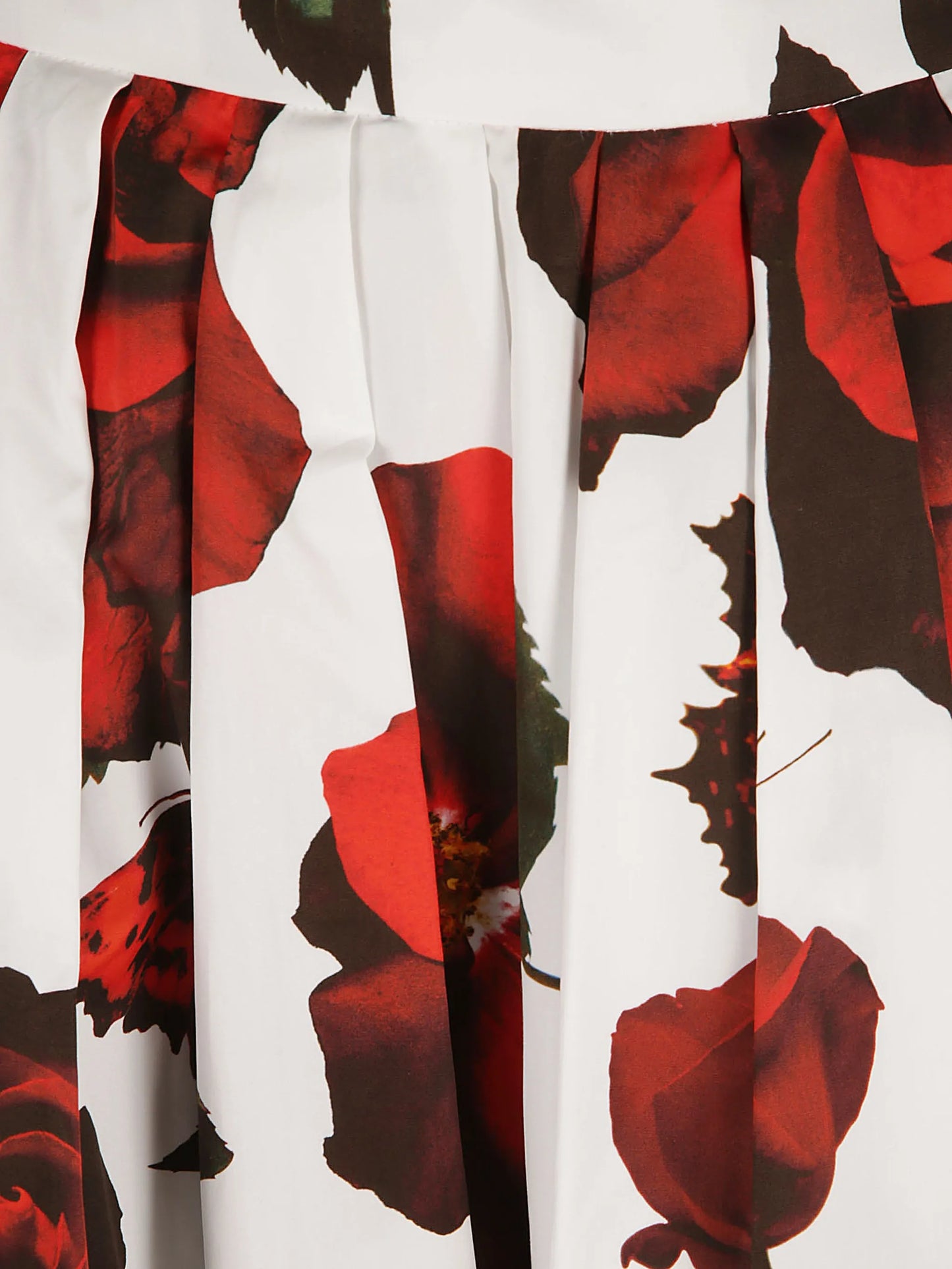 Tudor Rose-print cotton skirt