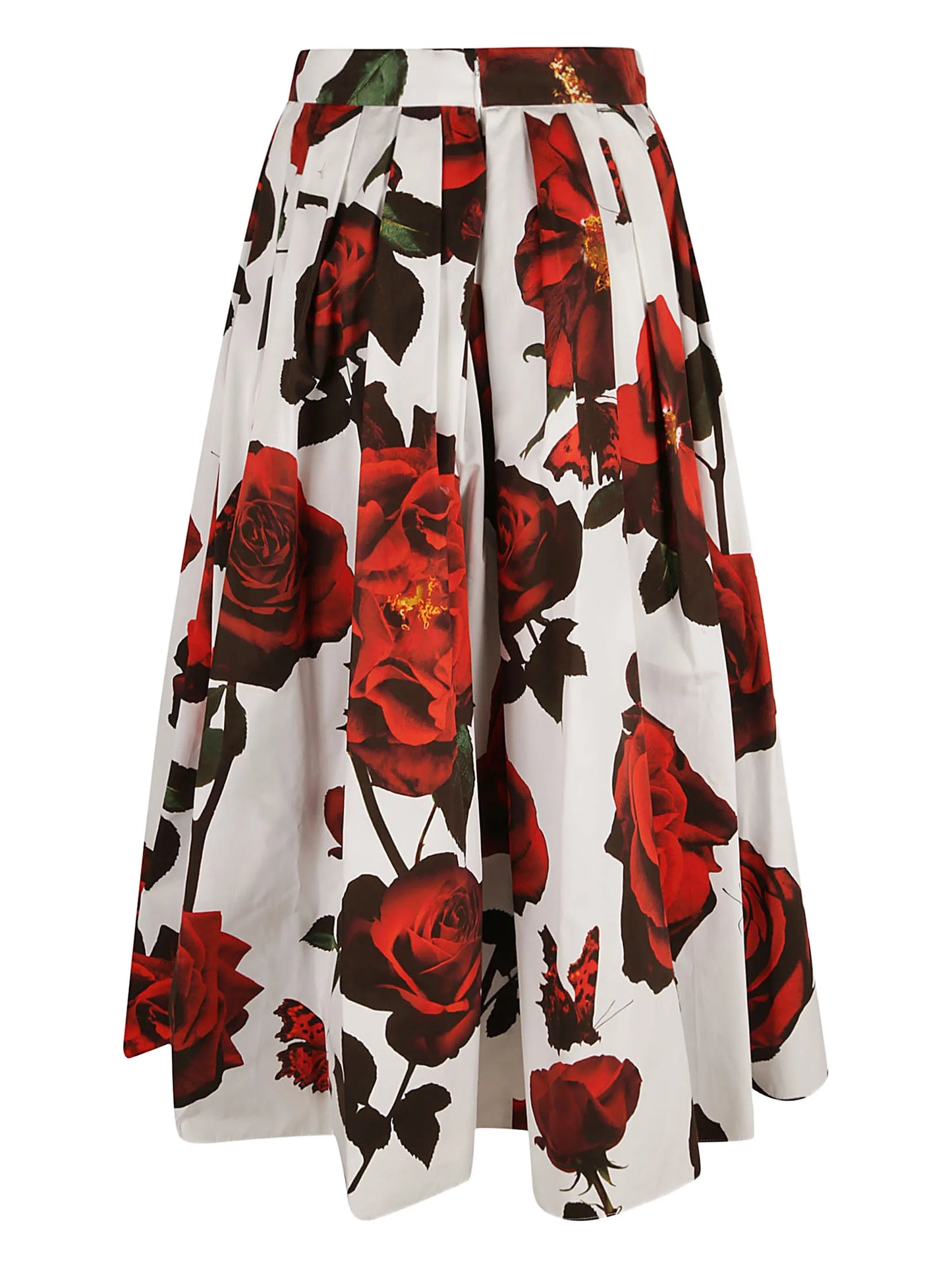 Tudor Rose-print cotton skirt