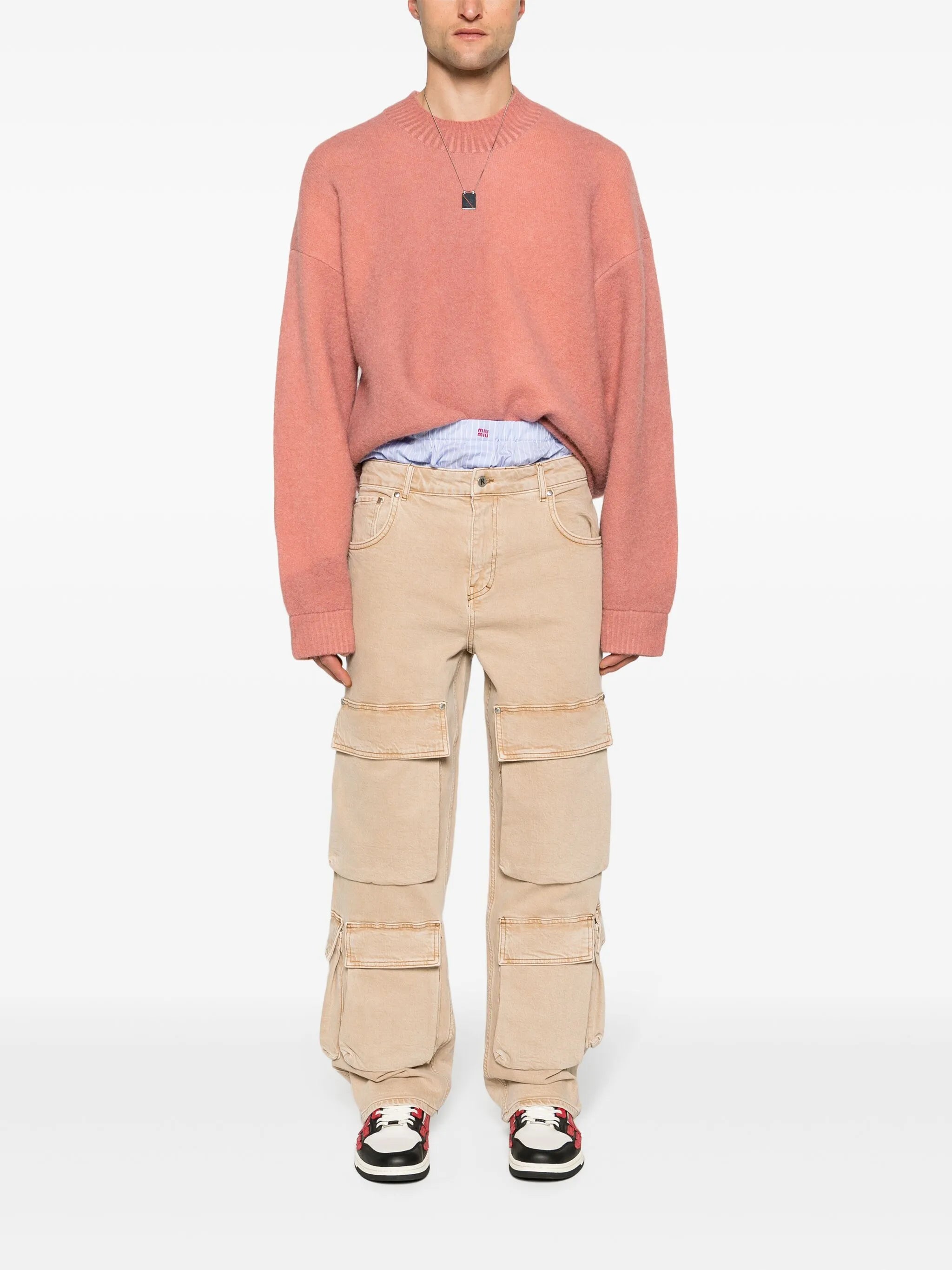 R3CA straight cargo jeans