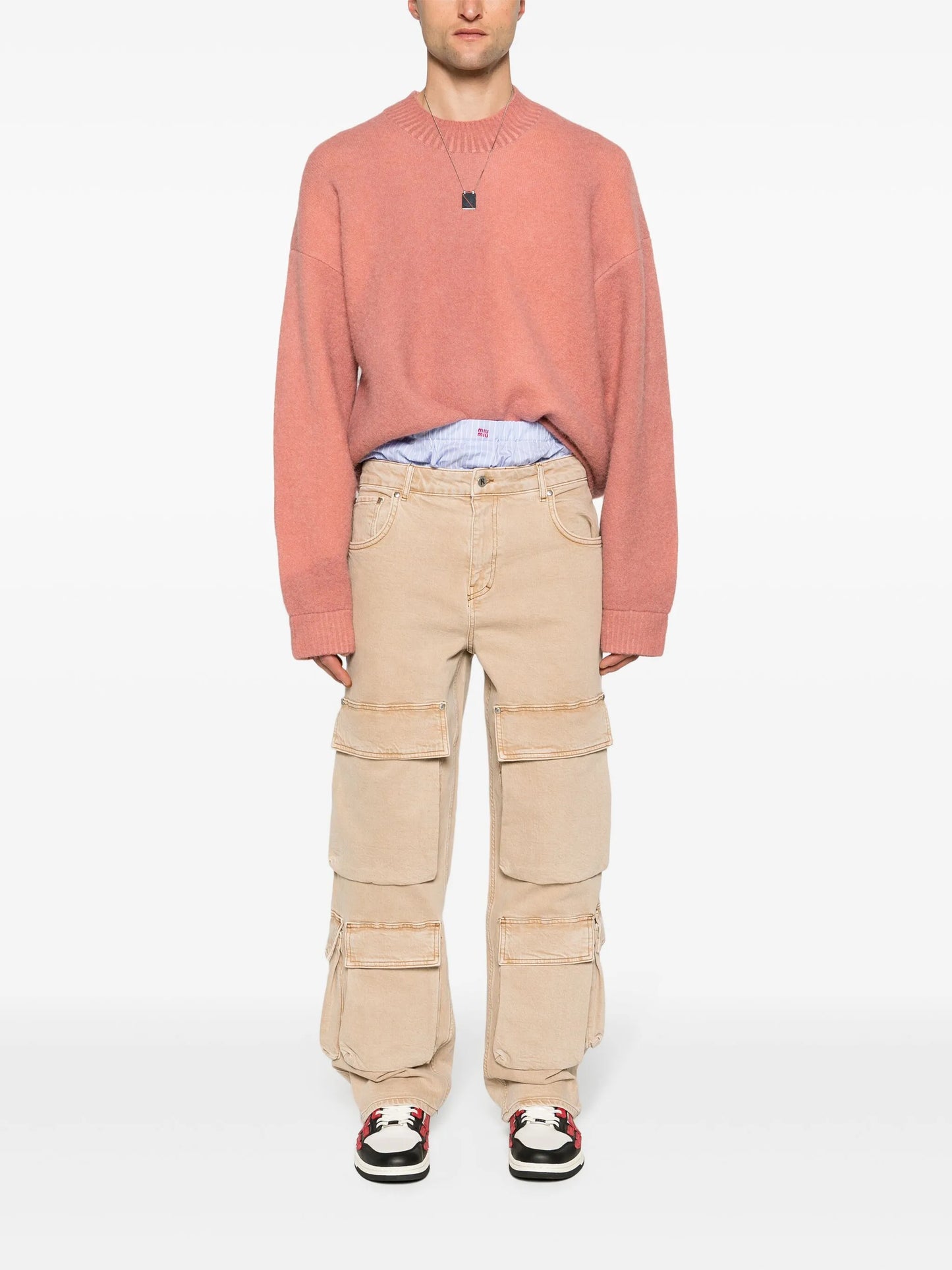 R3CA straight cargo jeans