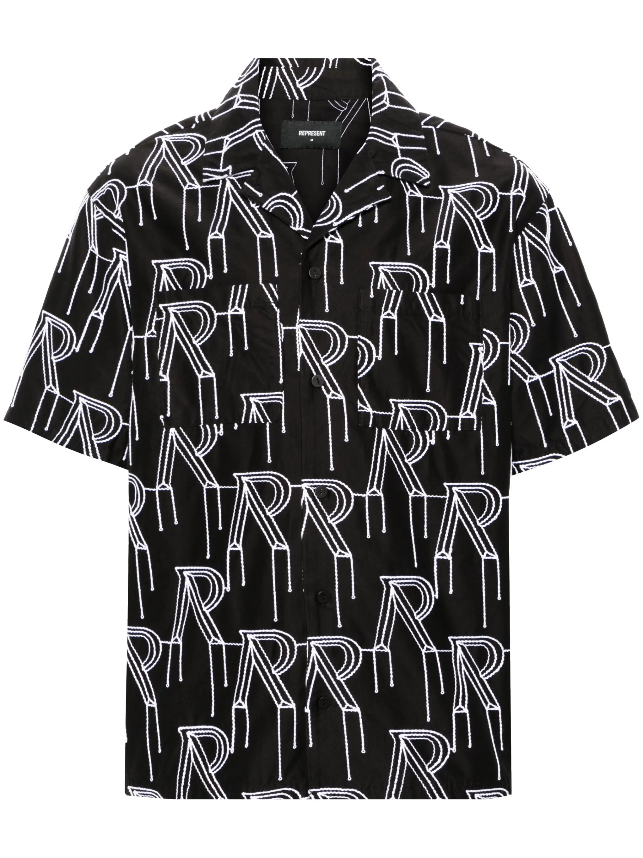 Initial-embroidered cotton overshirt