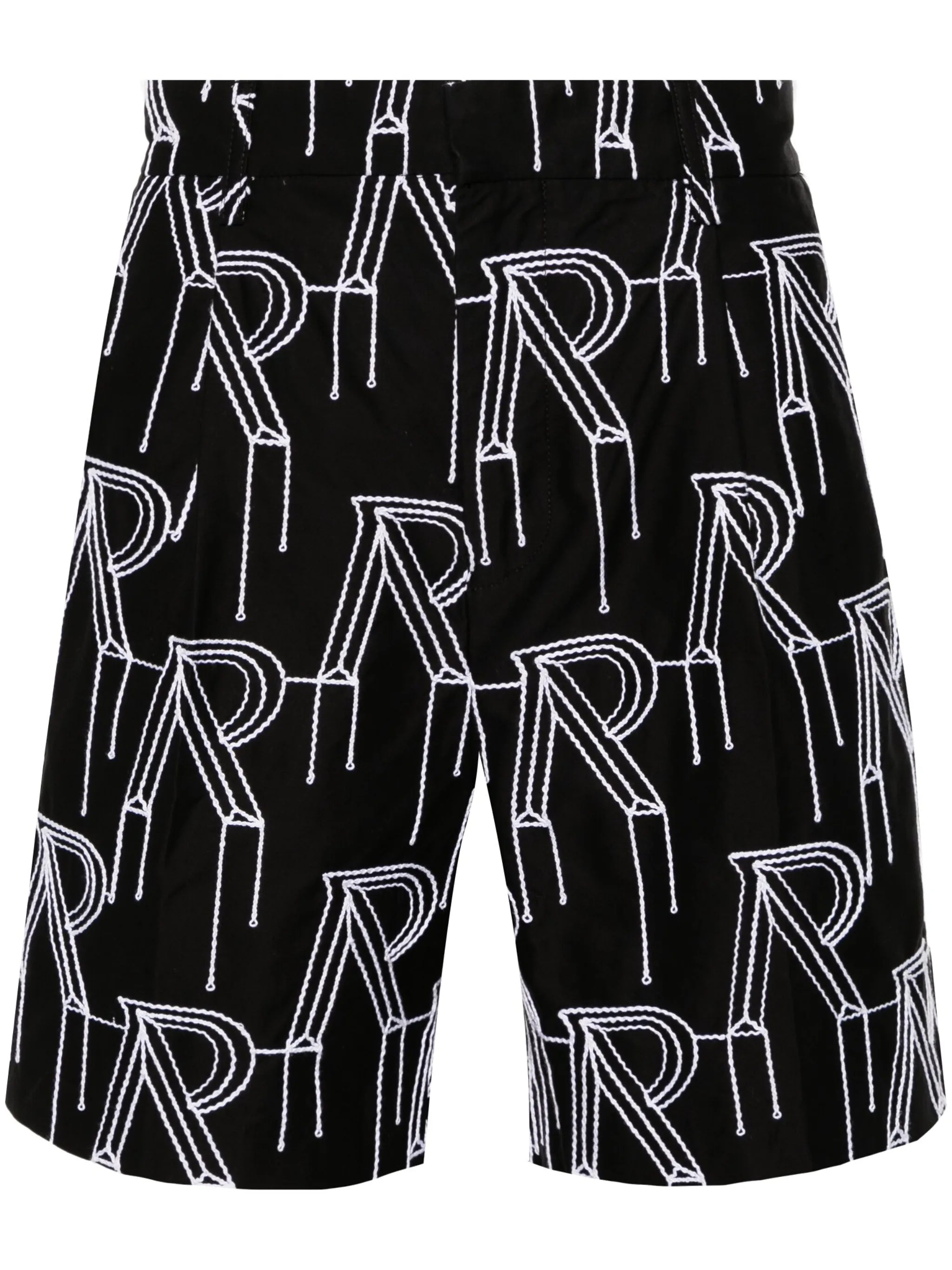 Initial-embroidered tailored shorts