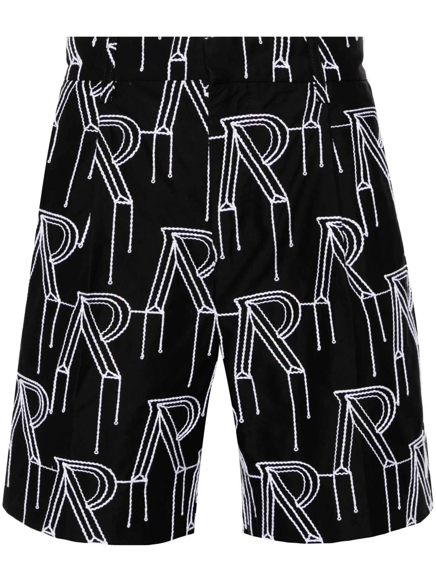 Initial-embroidered tailored shorts