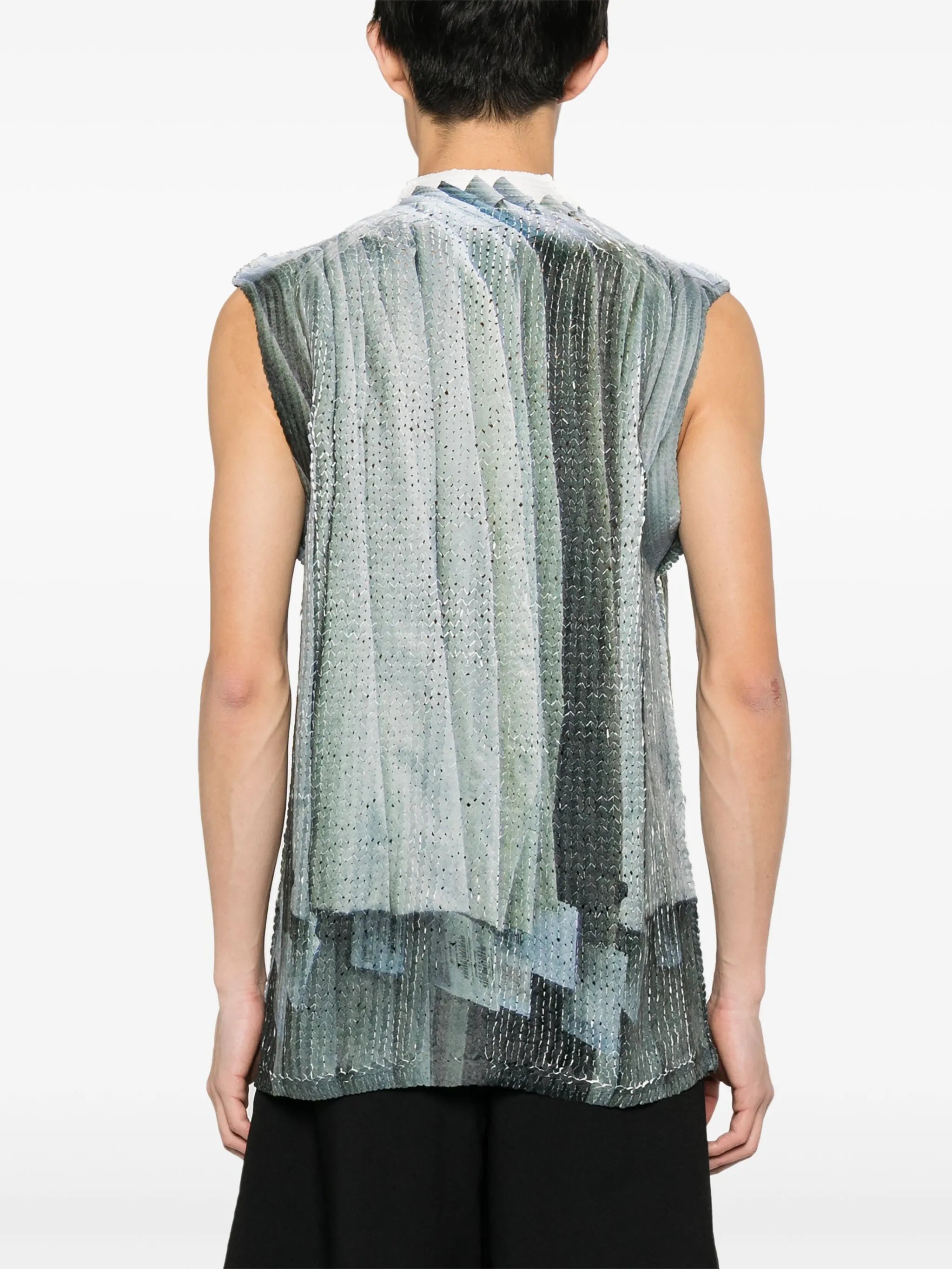abstract buttoned vest