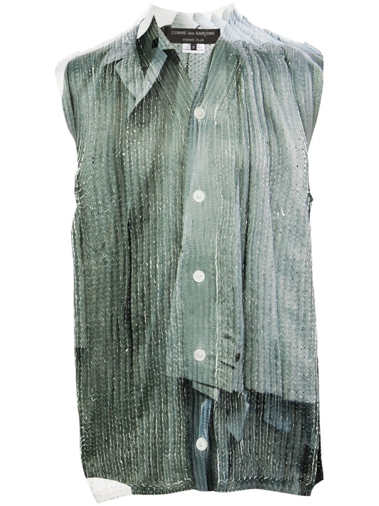 abstract buttoned vest
