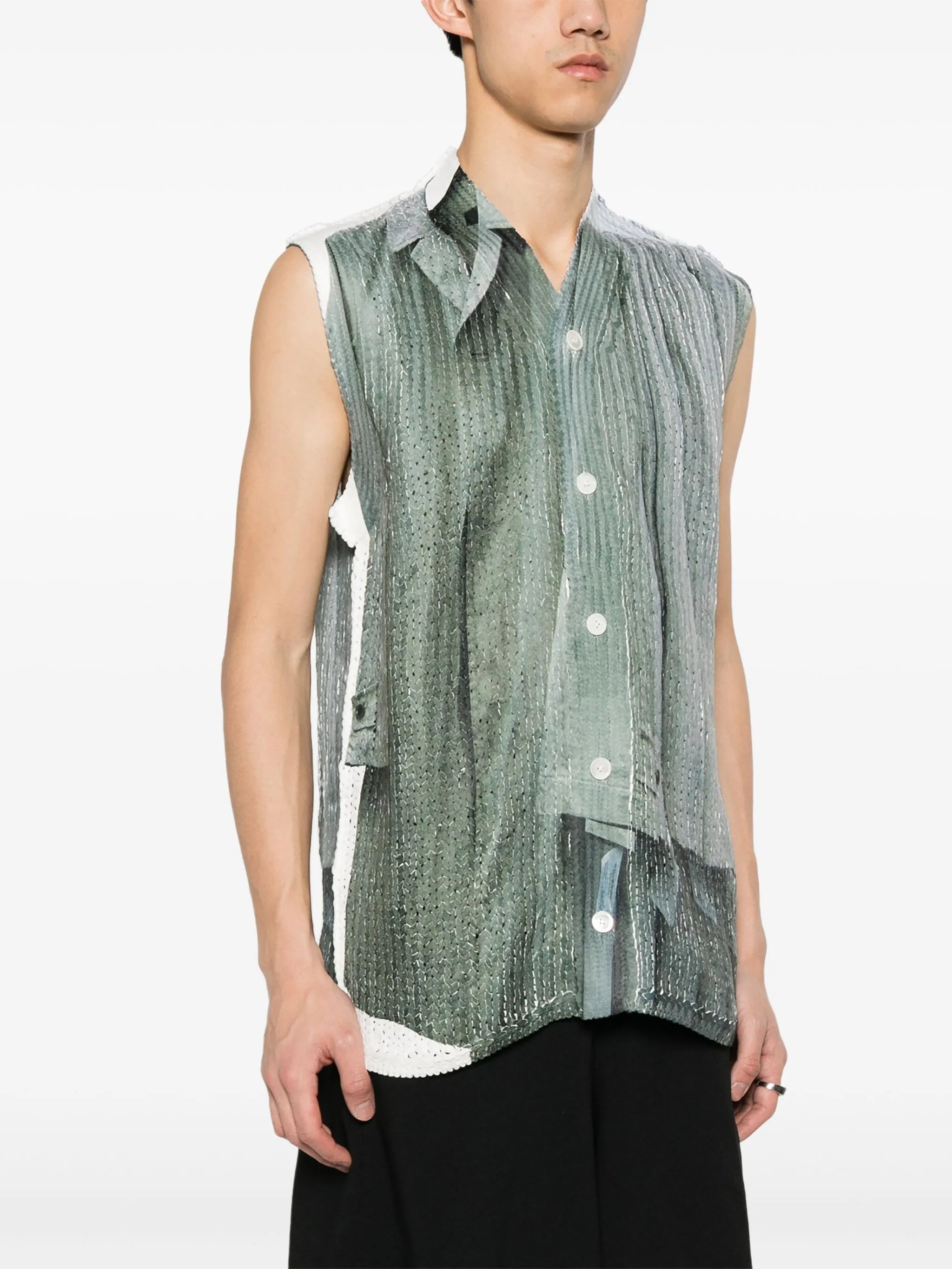 abstract buttoned vest