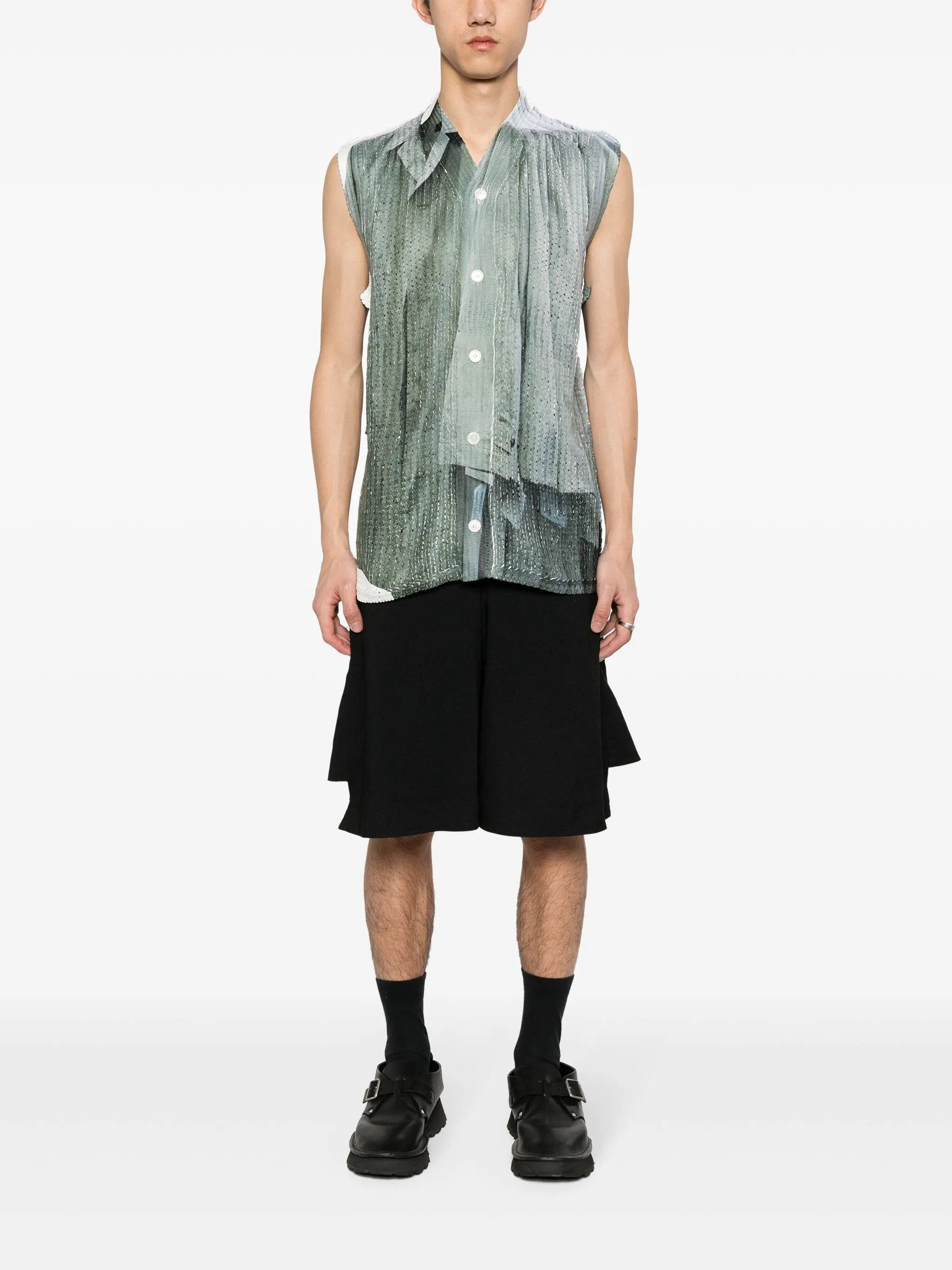 abstract buttoned vest
