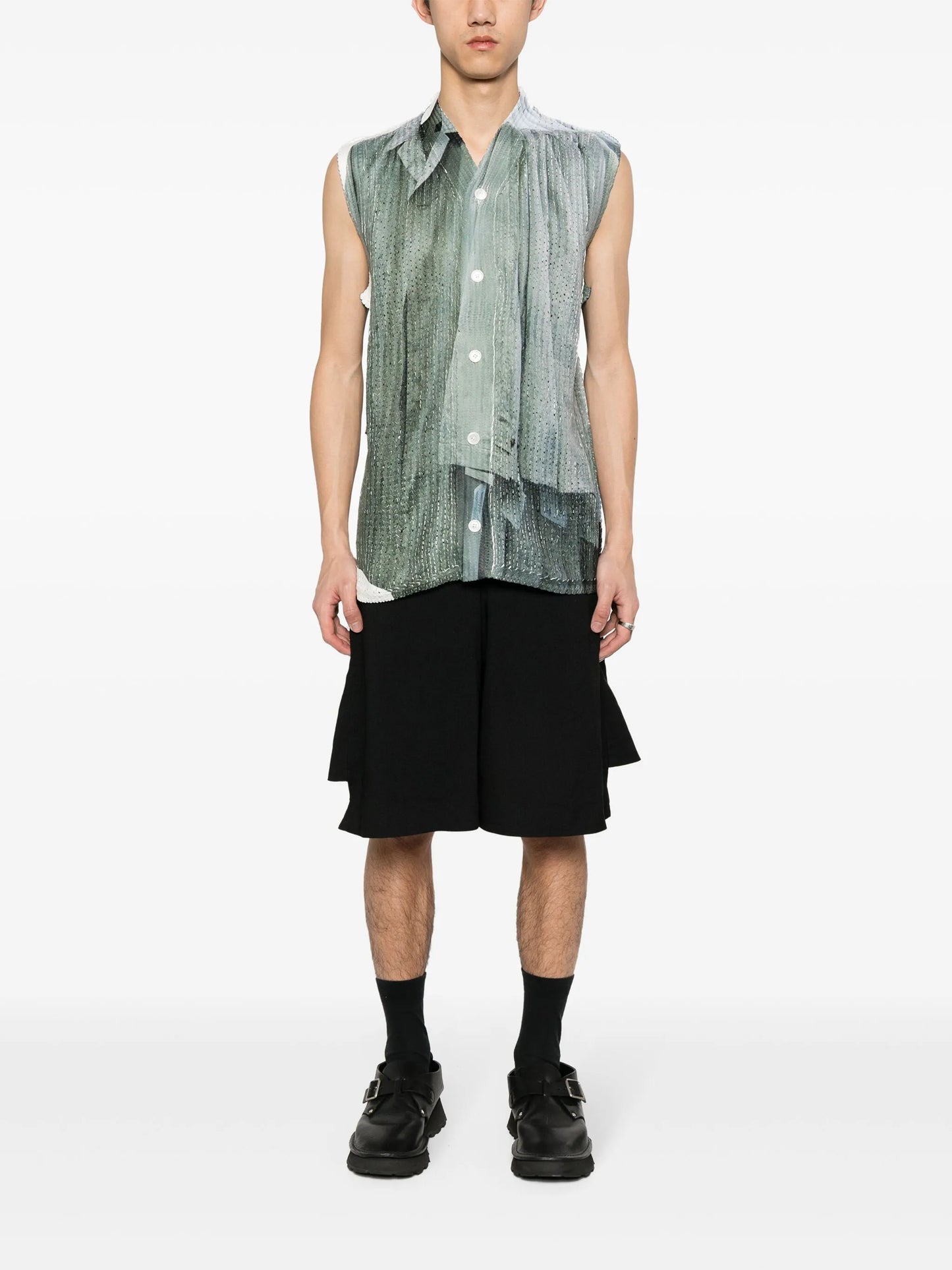 abstract buttoned vest