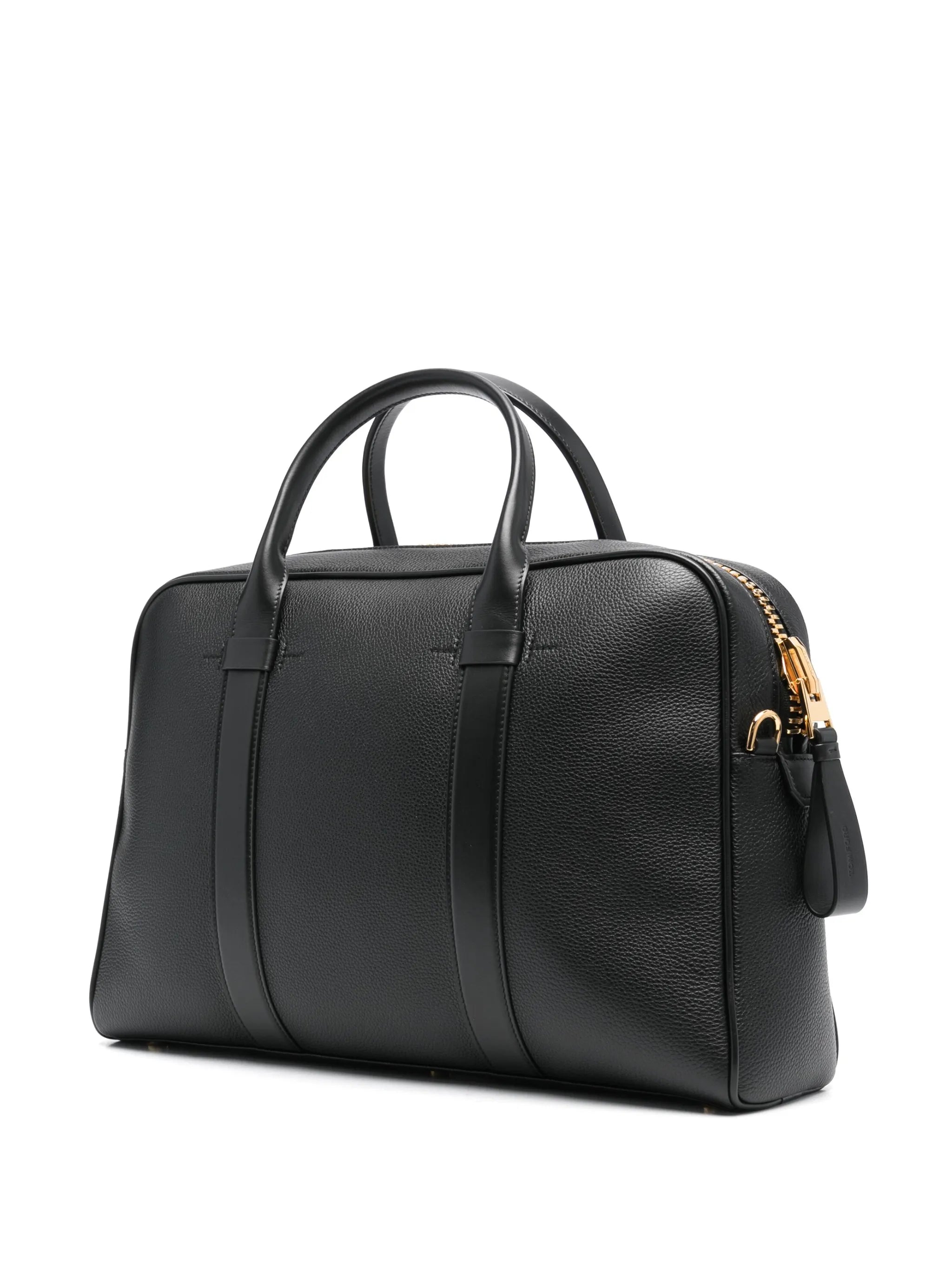zipped leather briefcase