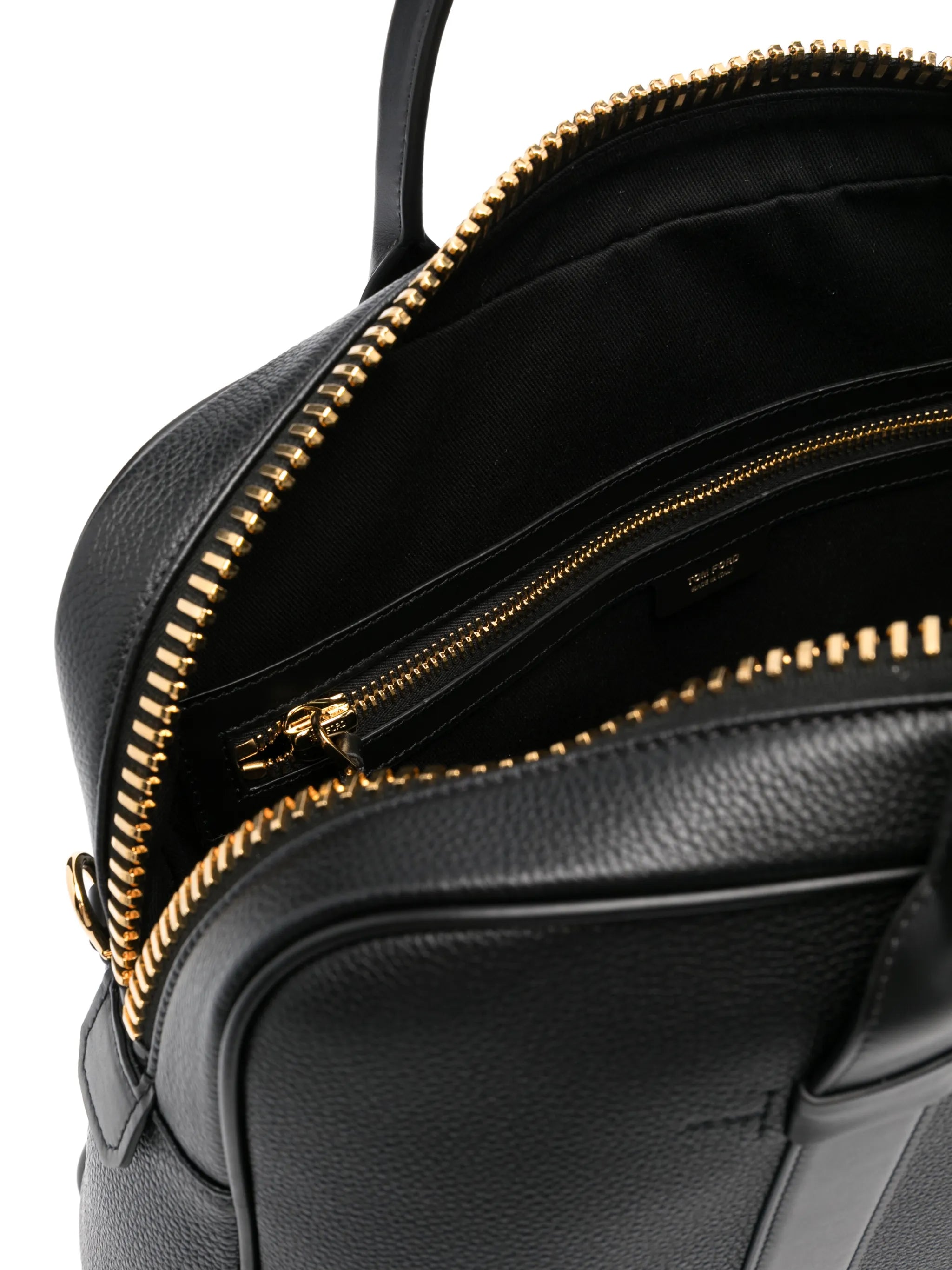 zipped leather briefcase