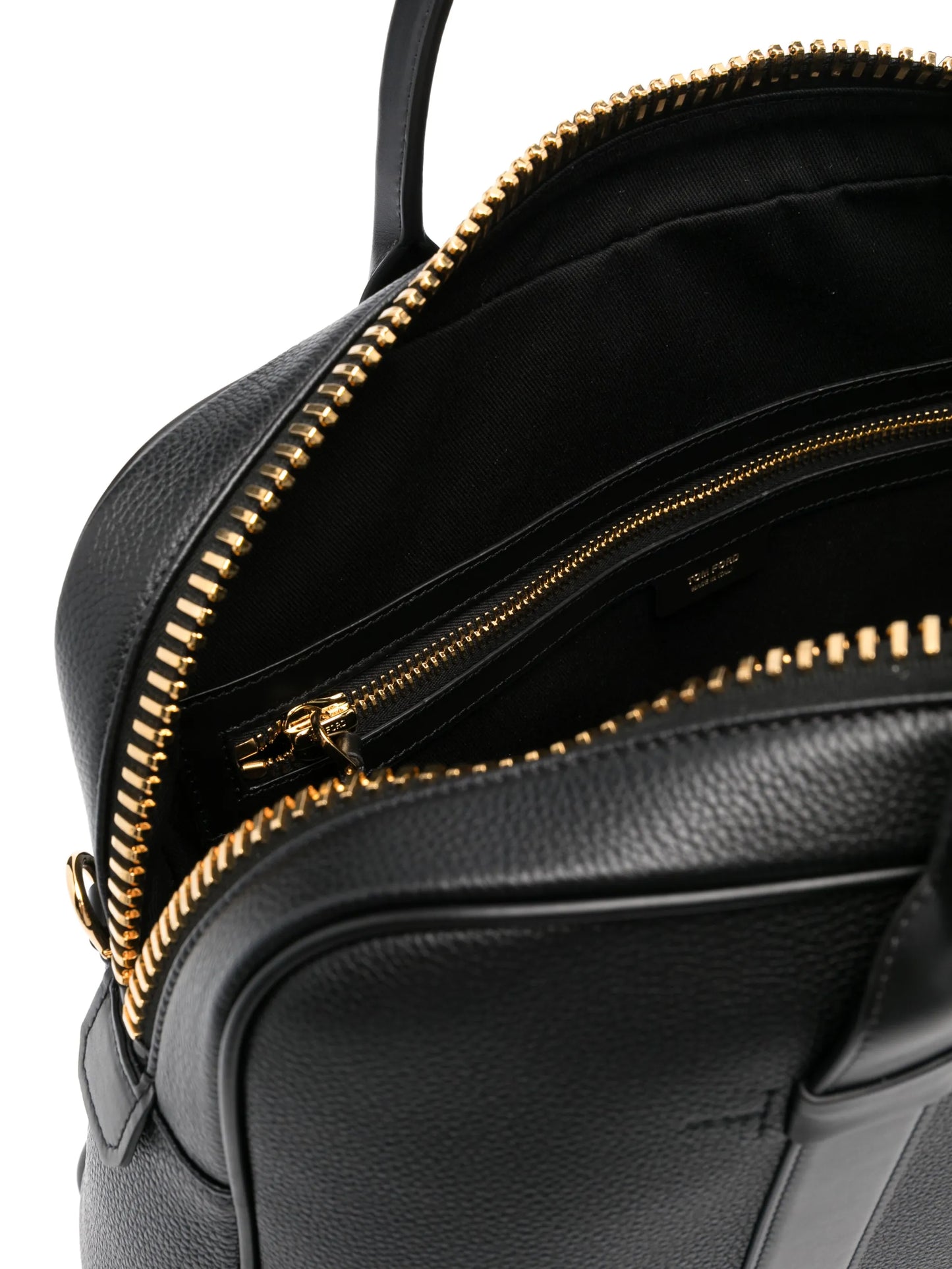 zipped leather briefcase