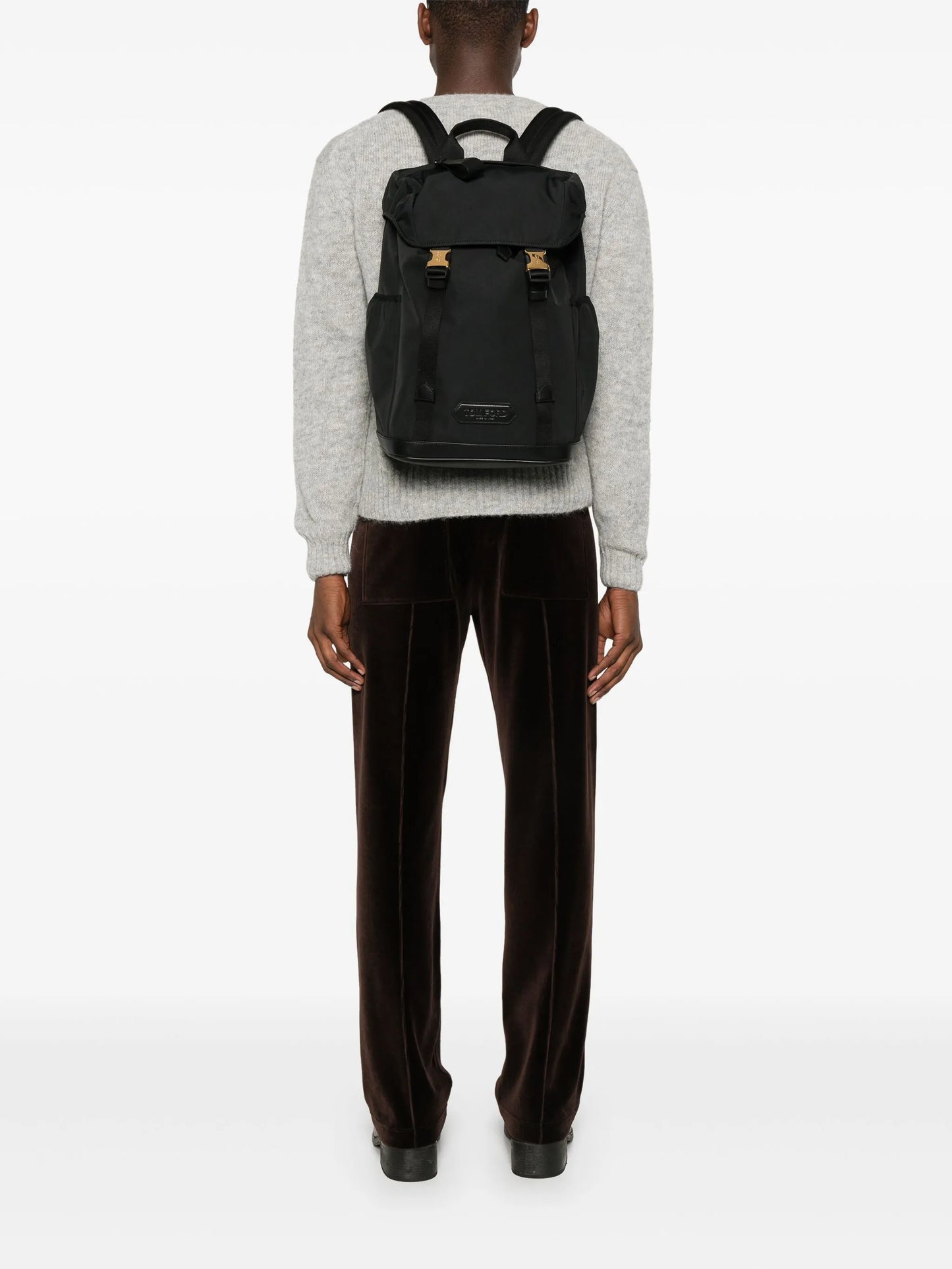 buckle-straps drawstring backpack