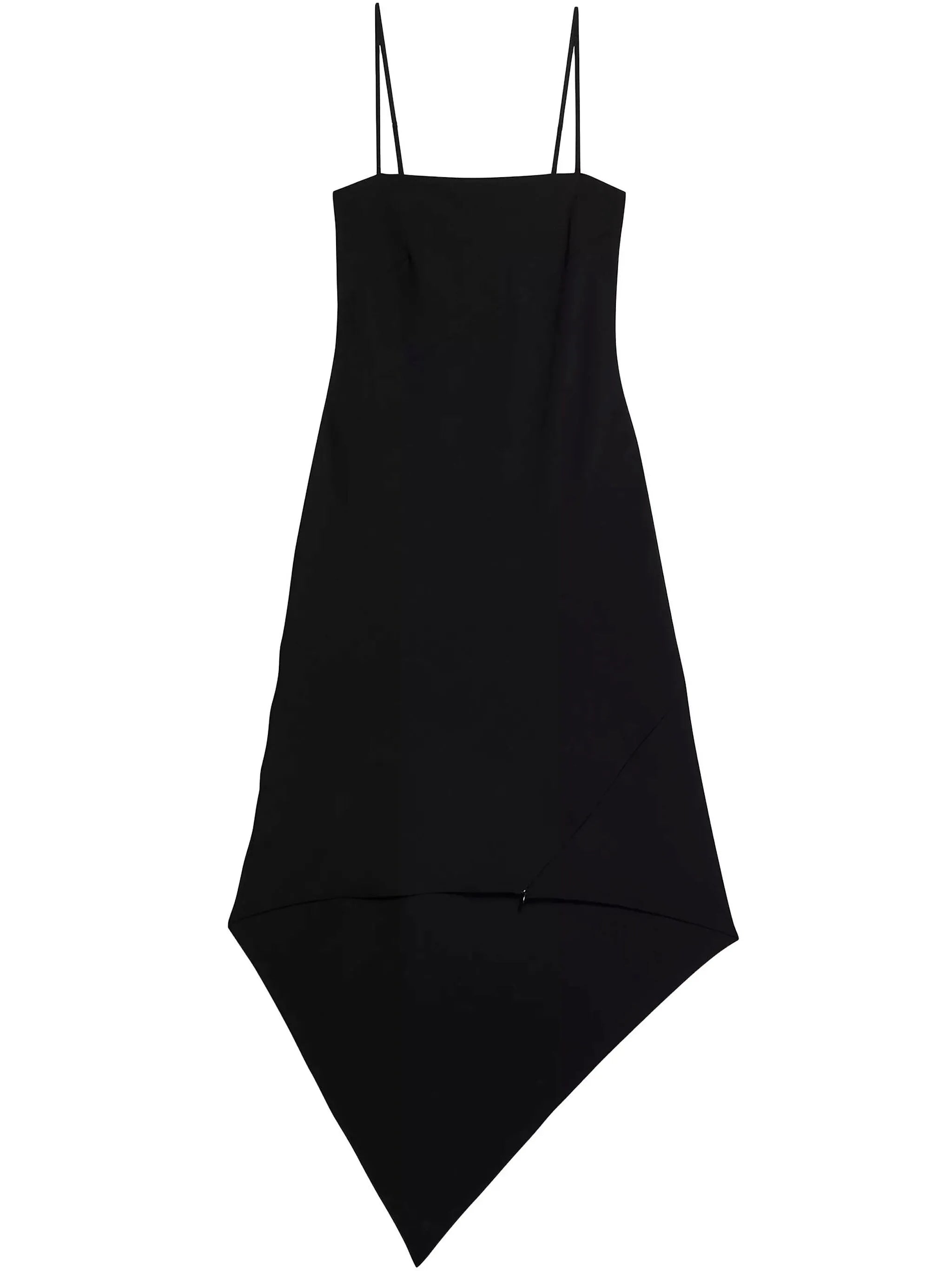 asymmetric virgin wool midi dress