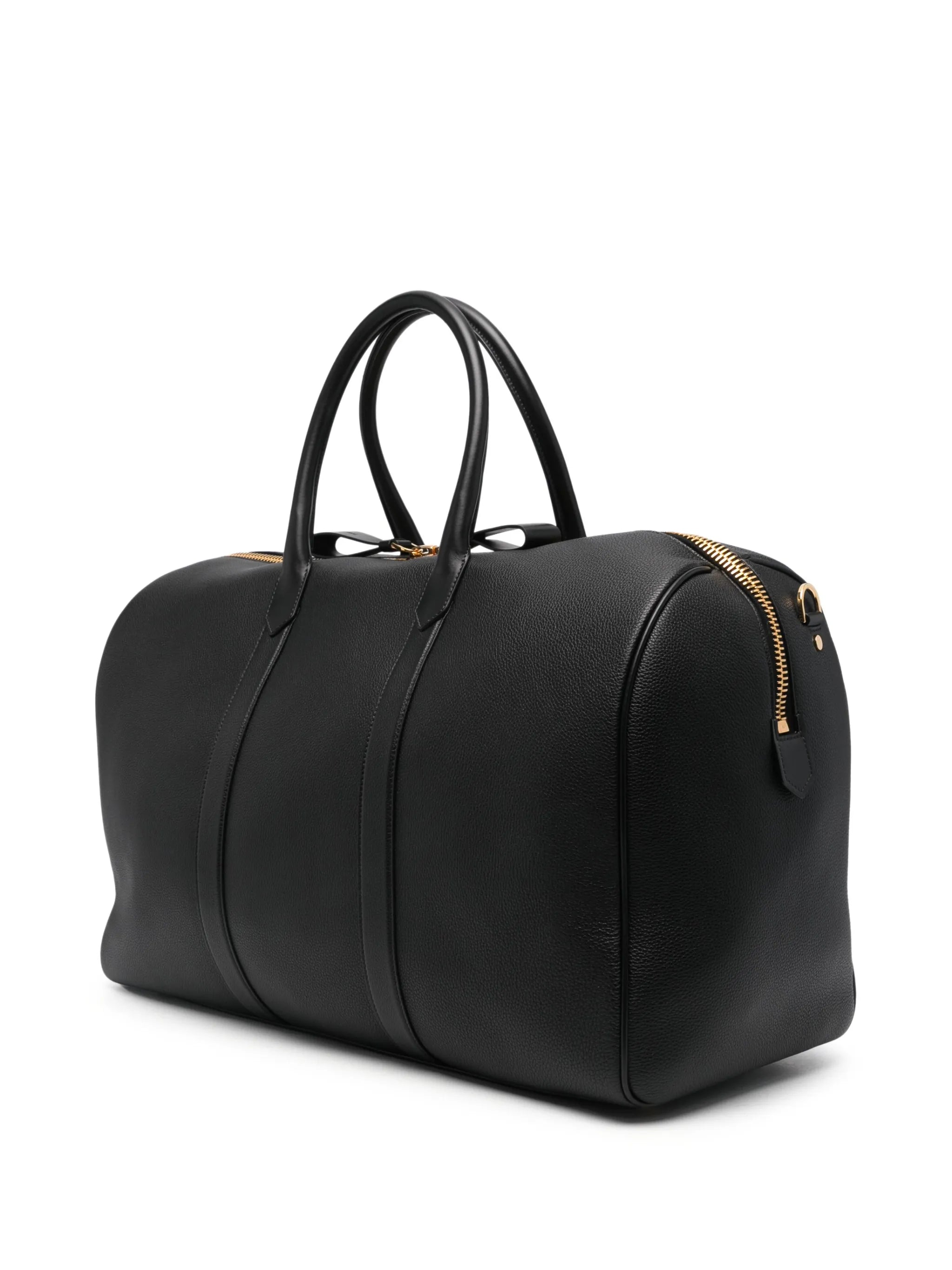 zipped leather holdall