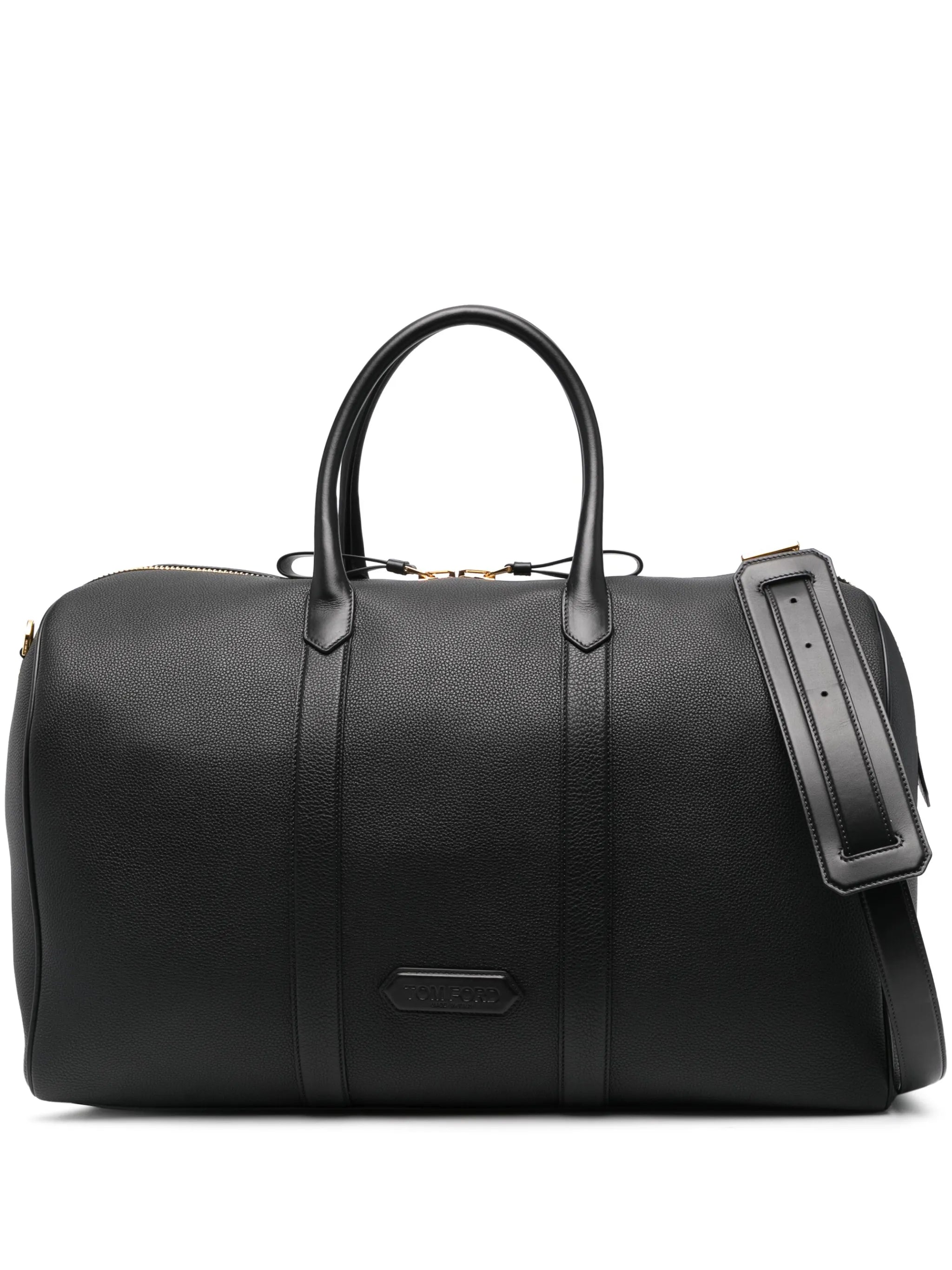 zipped leather holdall