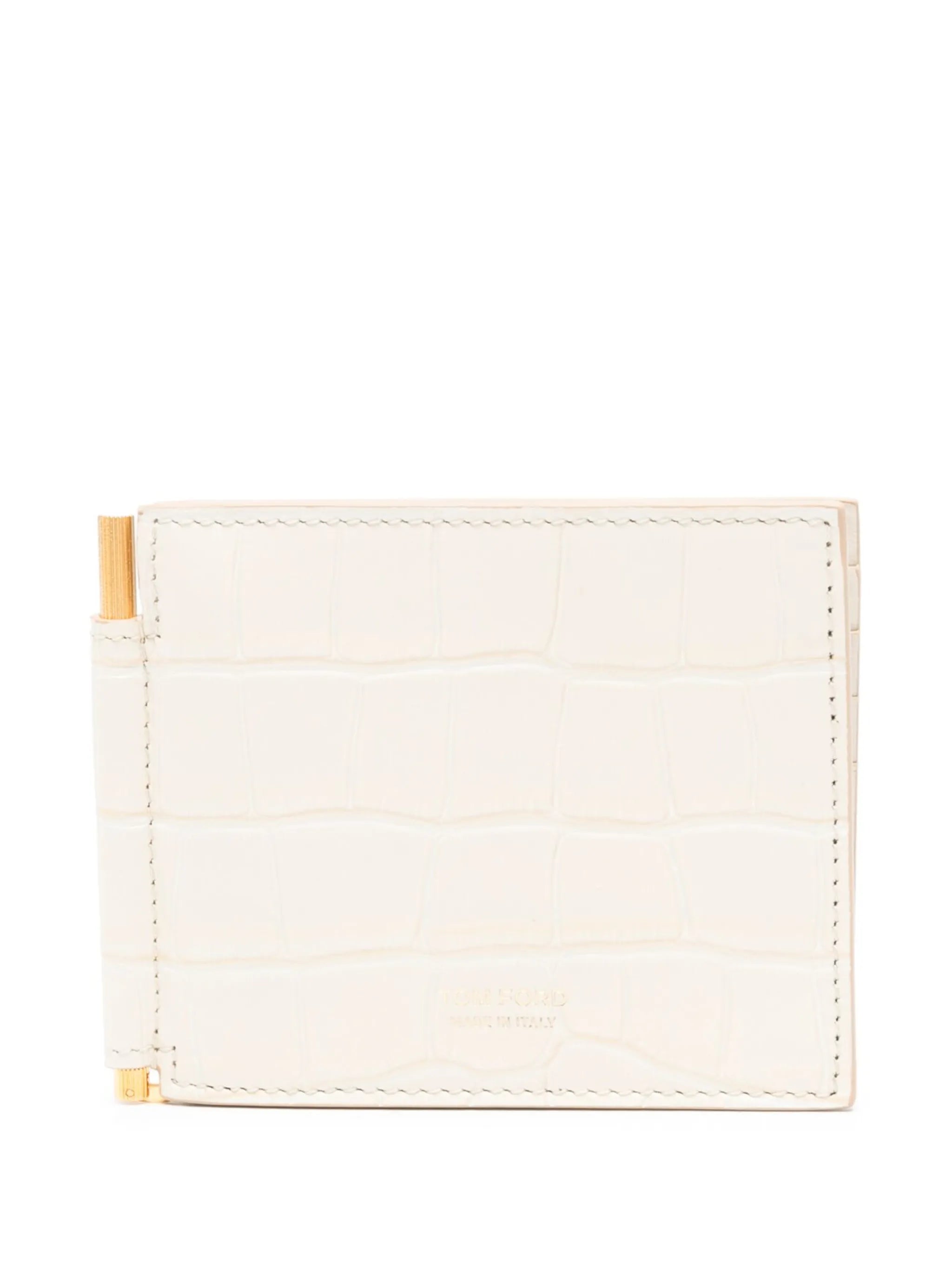 crocodile-effect bi-fold cardholder