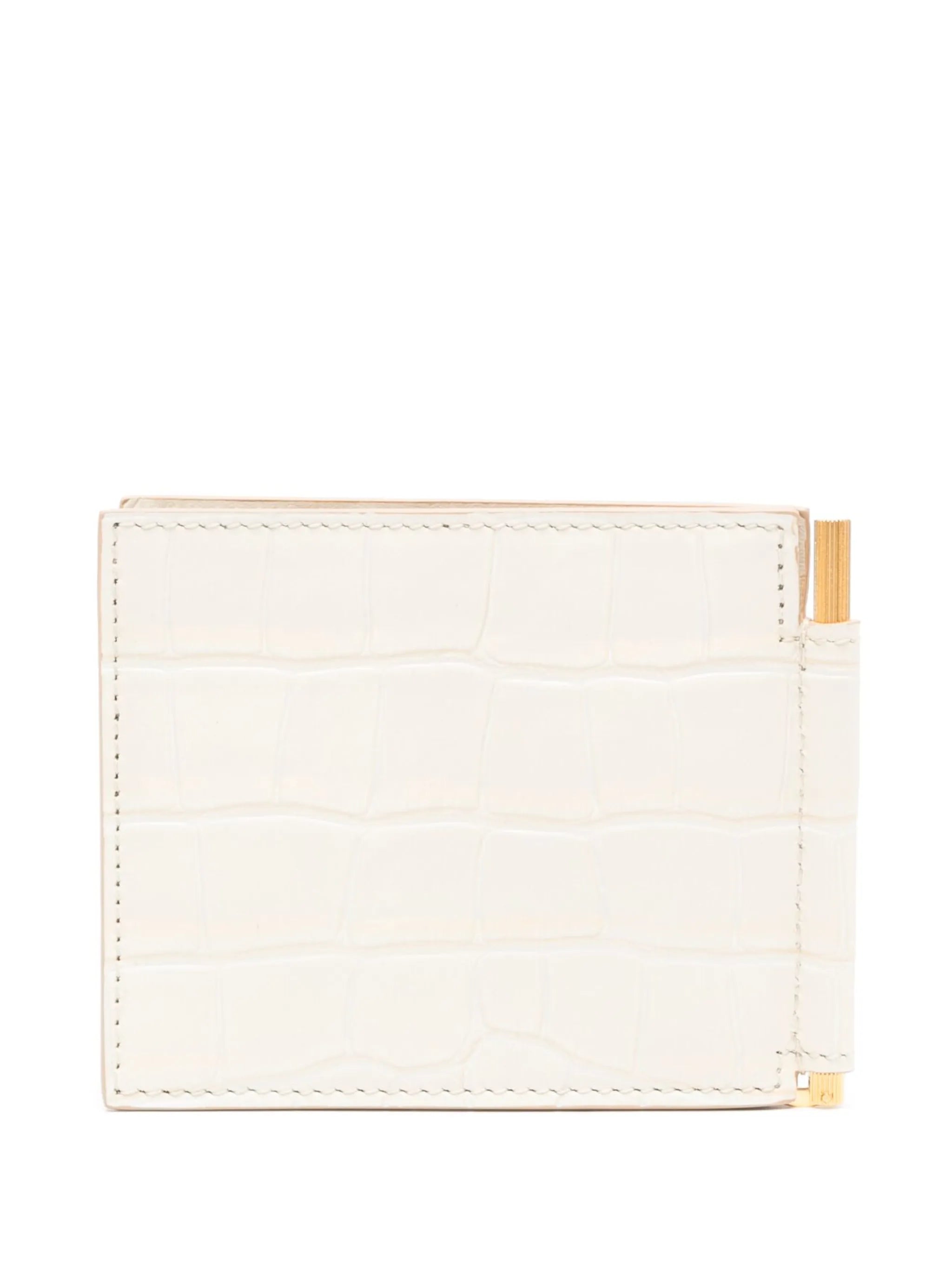 crocodile-effect bi-fold cardholder