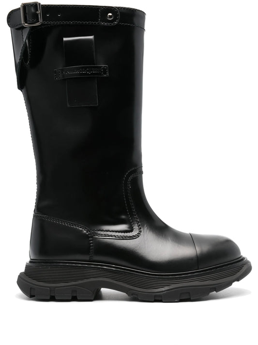 mid-calf leather boots