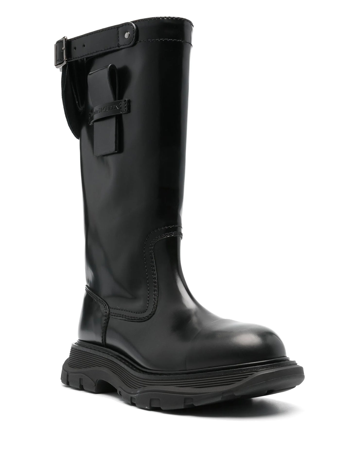 mid-calf leather boots