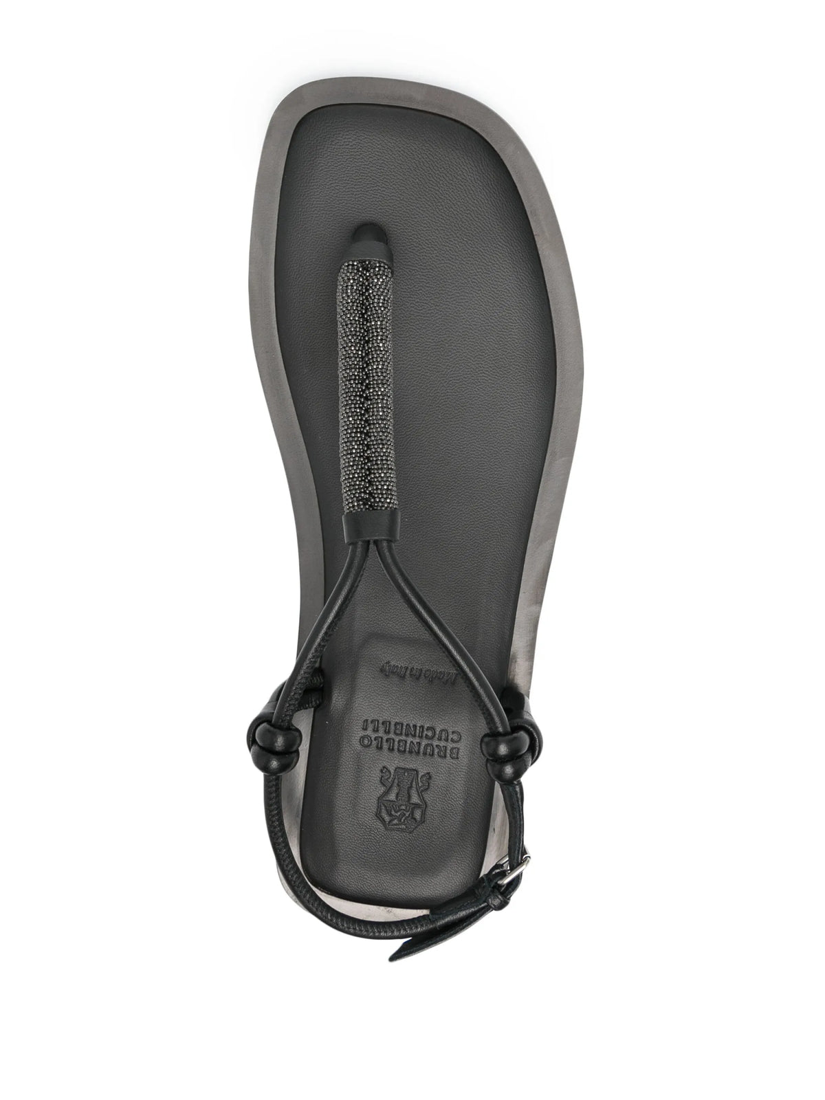 Monili-chain leather sandals