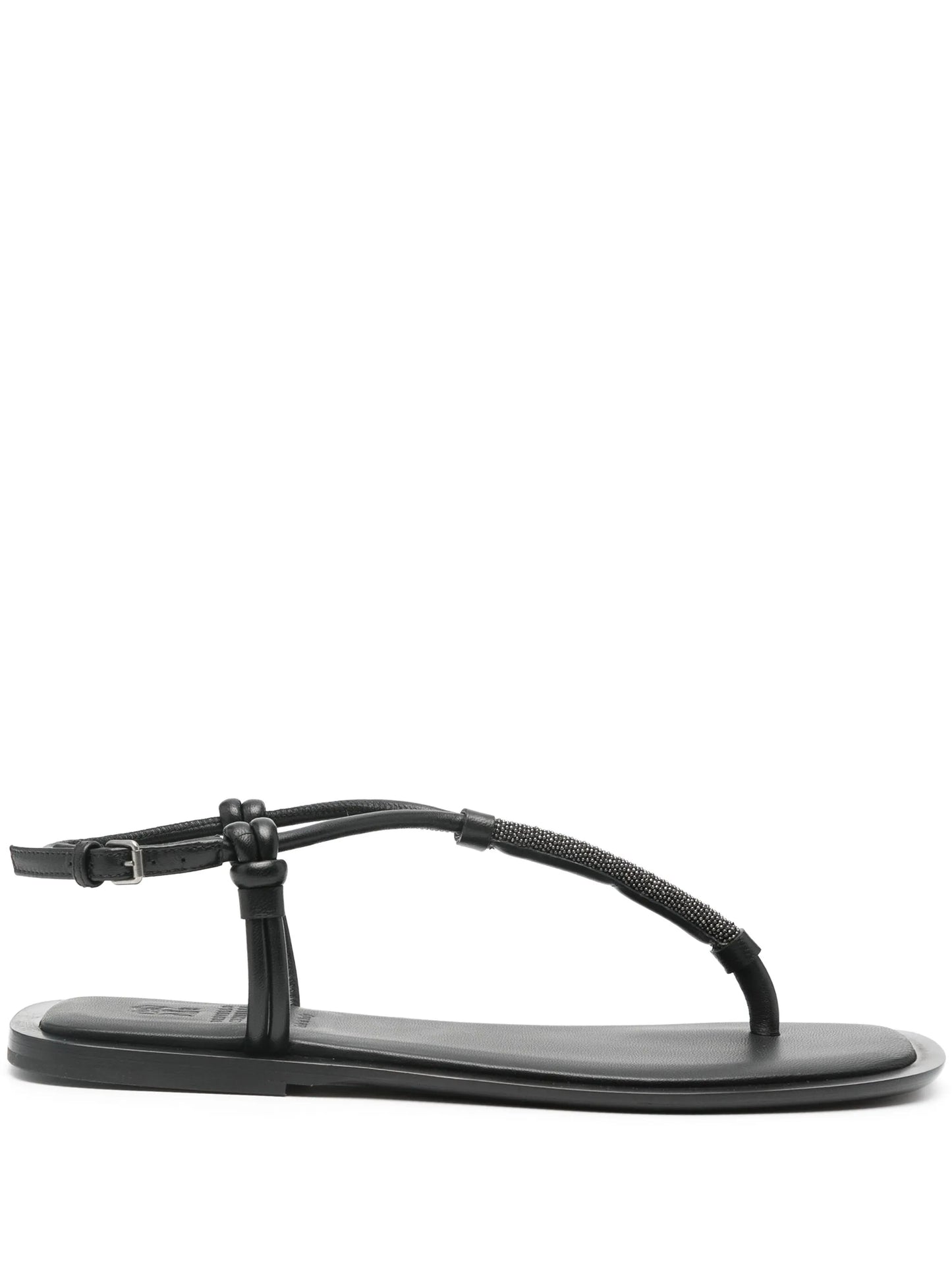 Monili-chain leather sandals